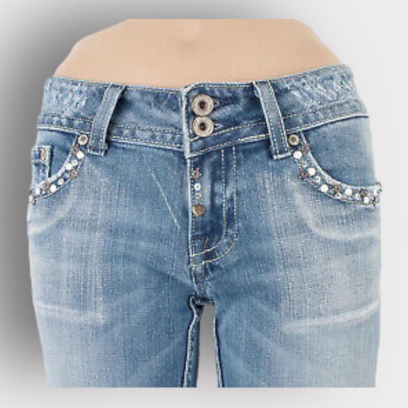 Nordstrom Miss Me Cropped Jeans Flap Pocket Medium Wash | Size 27 Size 27" / US 4 / IT 40 - 16 Thumbnail