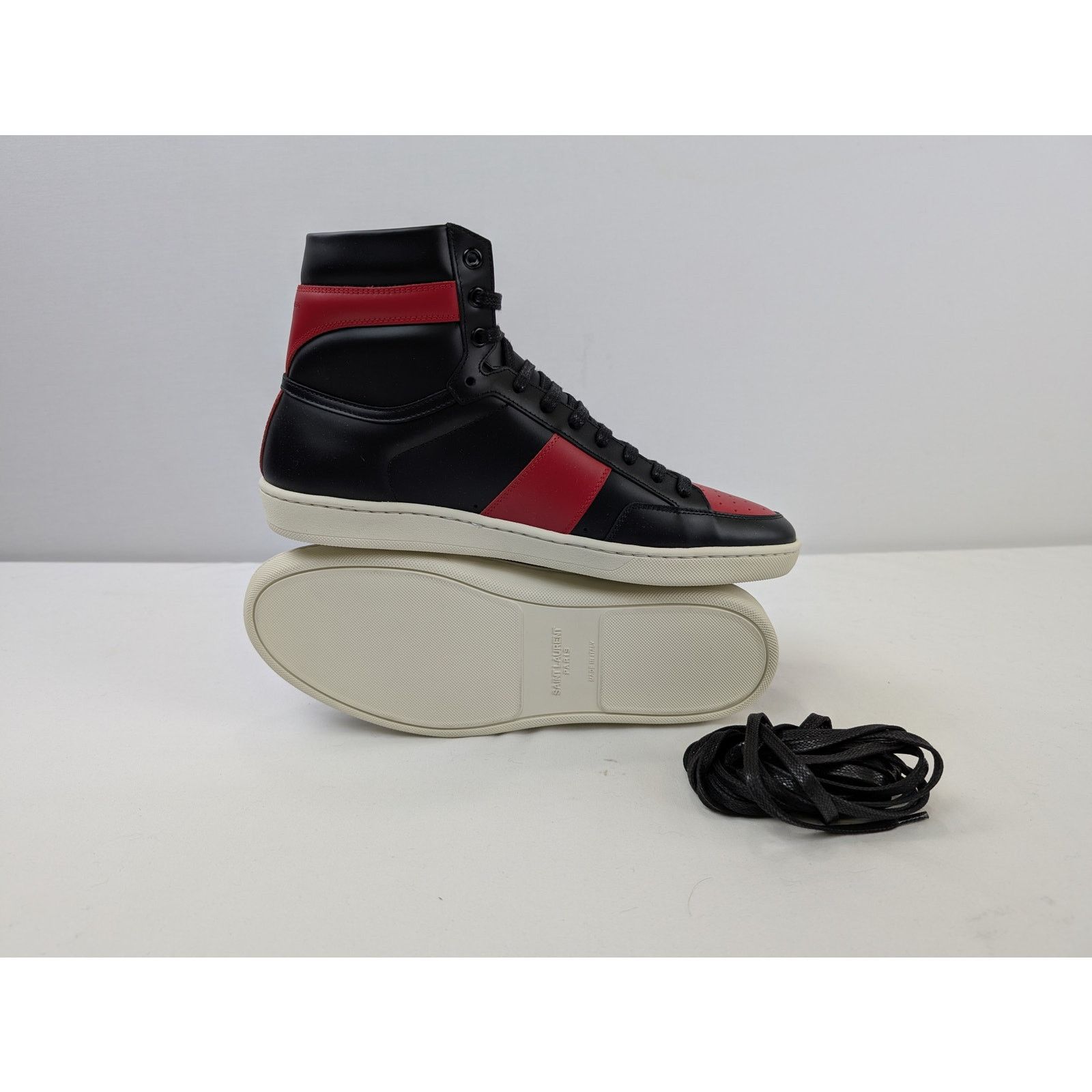 Saint Laurent Paris o1rshd1 Alpha Sigma SL10H Hi Top Sneakers in Red/Black Size US 10 / EU 43 - 13 Thumbnail