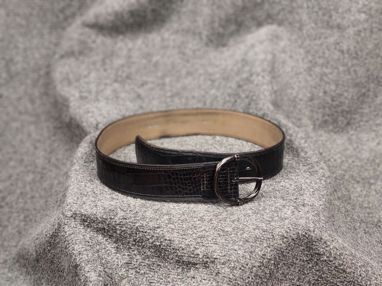 Tonello Tonello Design Premium leather belt with alligator embossing Size ONE SIZE - 4 Thumbnail