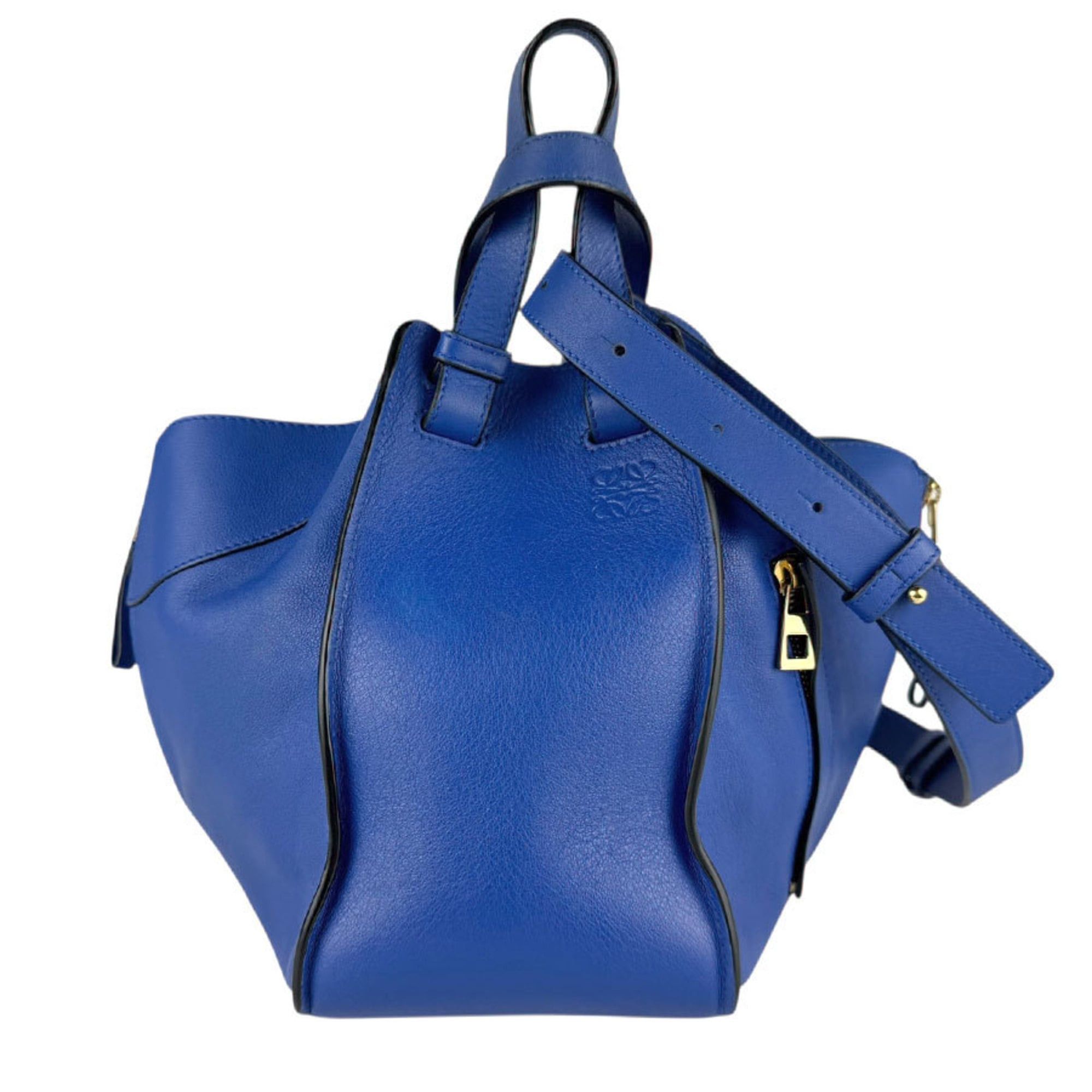 Loewe LOEWE Hammock Leather Handbag Shoulder Bag in Blue and Gold for Women z8058 Size ONE SIZE - 1 Thumbnail