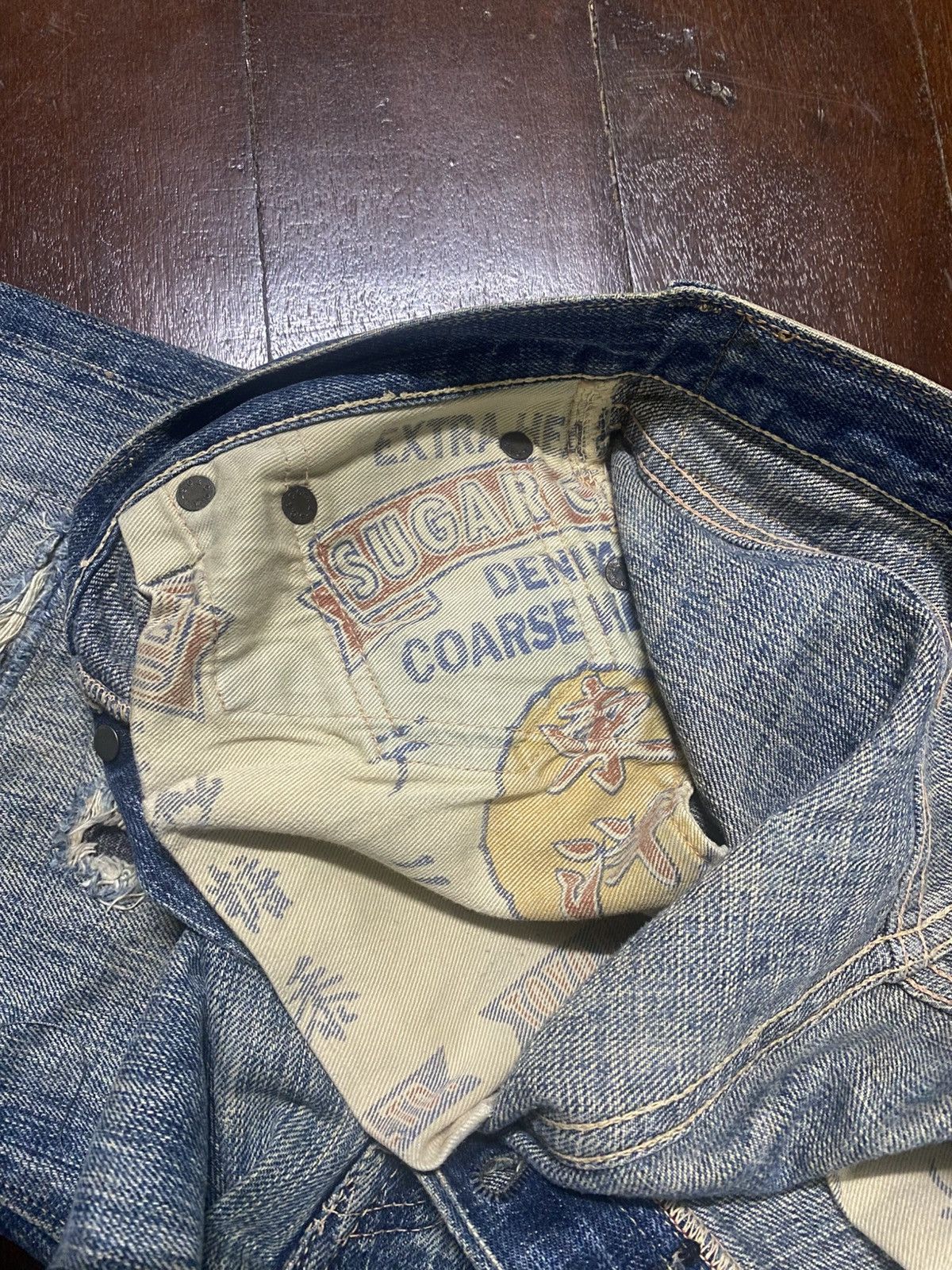 Sugar Cane Rare Sugar Cane Aloha distressed rework Selvedge Denim Size US 31 - 10 Thumbnail