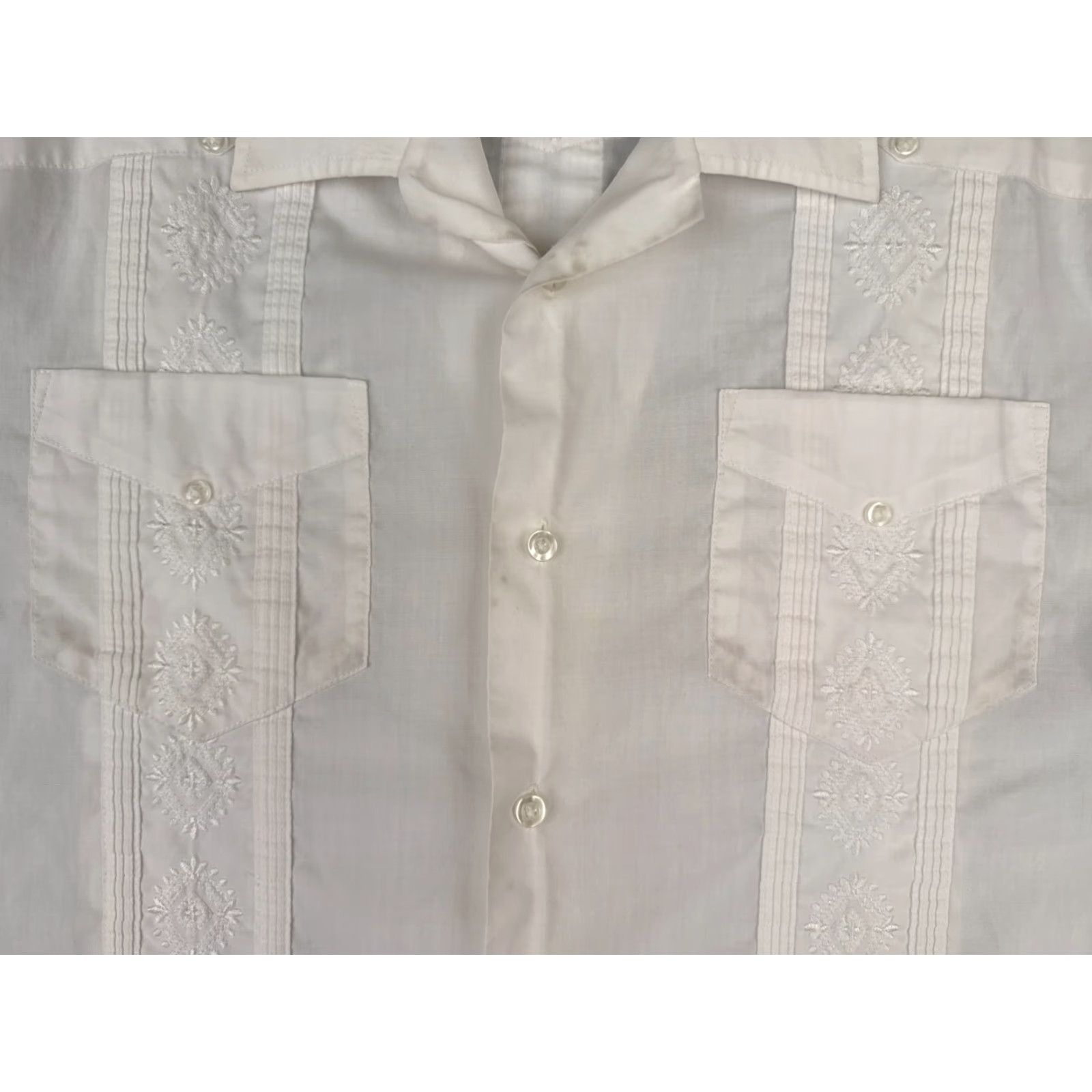 Vintage Sobrino Shirt Adult Large White Button-Up Polyester Blend 4 Pocket Read Size US L / EU 52-54 / 3 - 7 Thumbnail