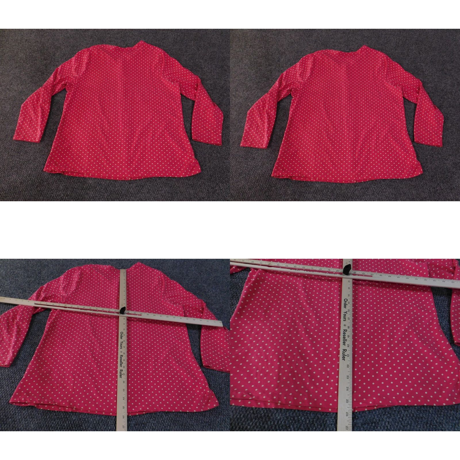 Vintage Susan Graver Shirt Womens Large Pink White Polka Dot Button Front Long Sleeve Size L / US 10 / IT 46 - 9 Thumbnail