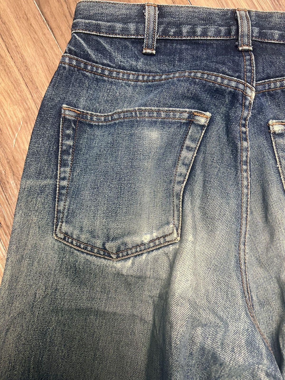 Japanese Brand Heart Denim P905 by Big John Corp Japan -Wide Leg Jeans (43) Size US 29 - 10 Thumbnail