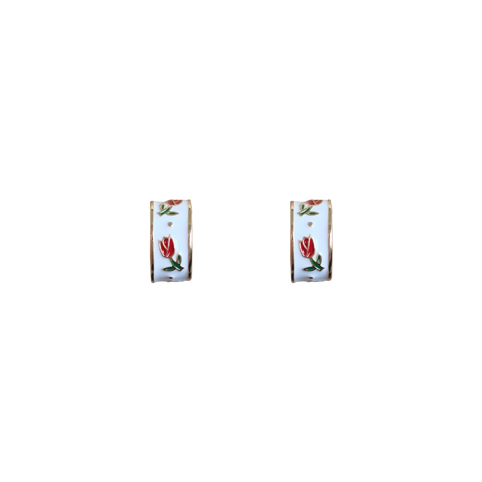 Jewelry × Sterling Silver ModernFlowers Earrings One Pairs Chrome Jewelry Size ONE SIZE - 5 Thumbnail