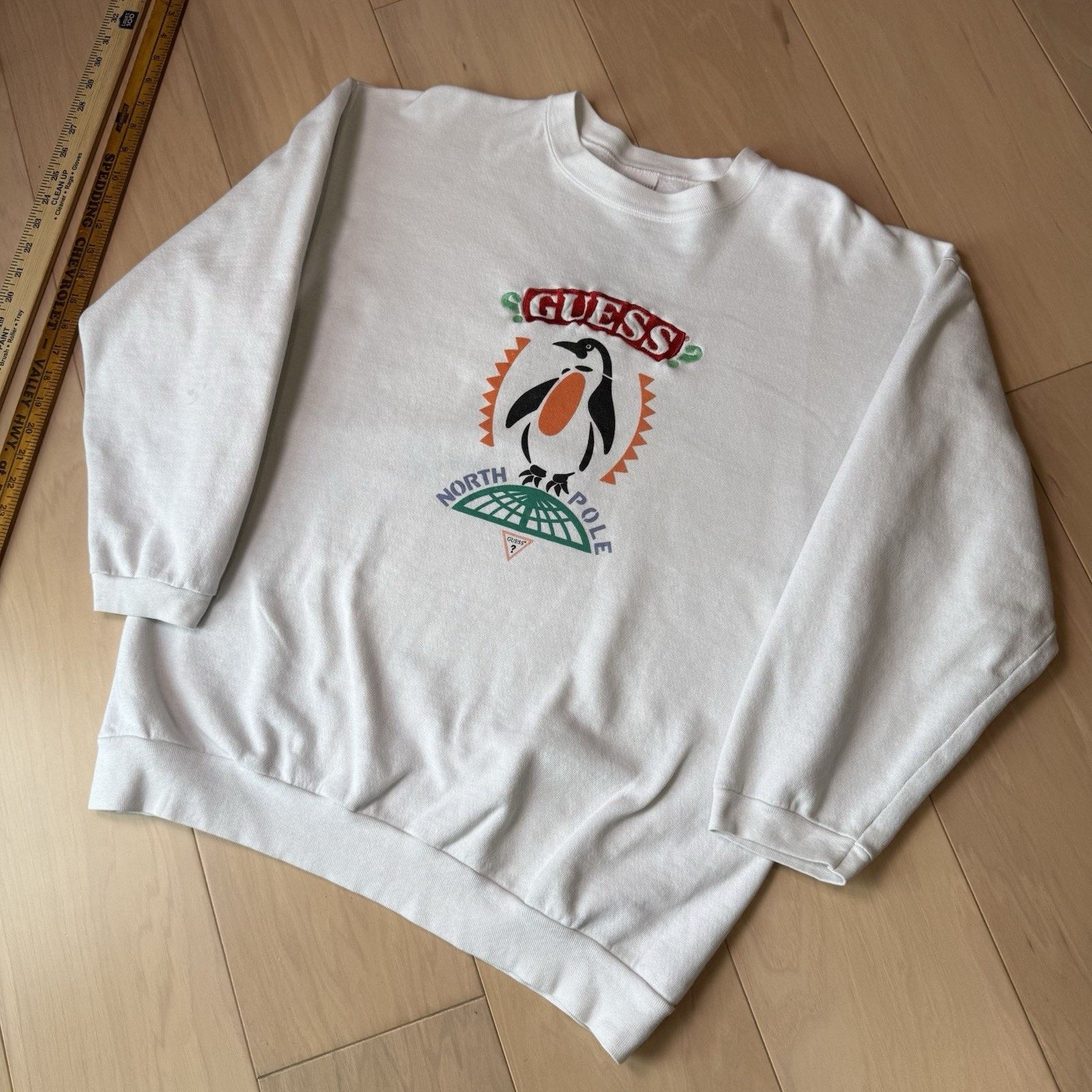 Guess Vintage Guess North Pole Sweatshirt White 90s Made in USA Size US L / EU 52-54 / 3 - 9 Thumbnail
