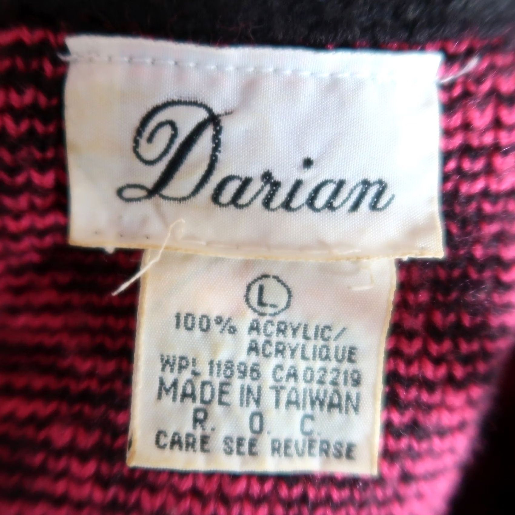 Vintage VINTAGE Darian Pink Black Leopard Print Knit Sweater Dress L Womens Long Sleeve 80s 90s Casual Party/Cocktail Knee Length Acrylic Knit Size L / US 10 / IT 46 - 5 Thumbnail