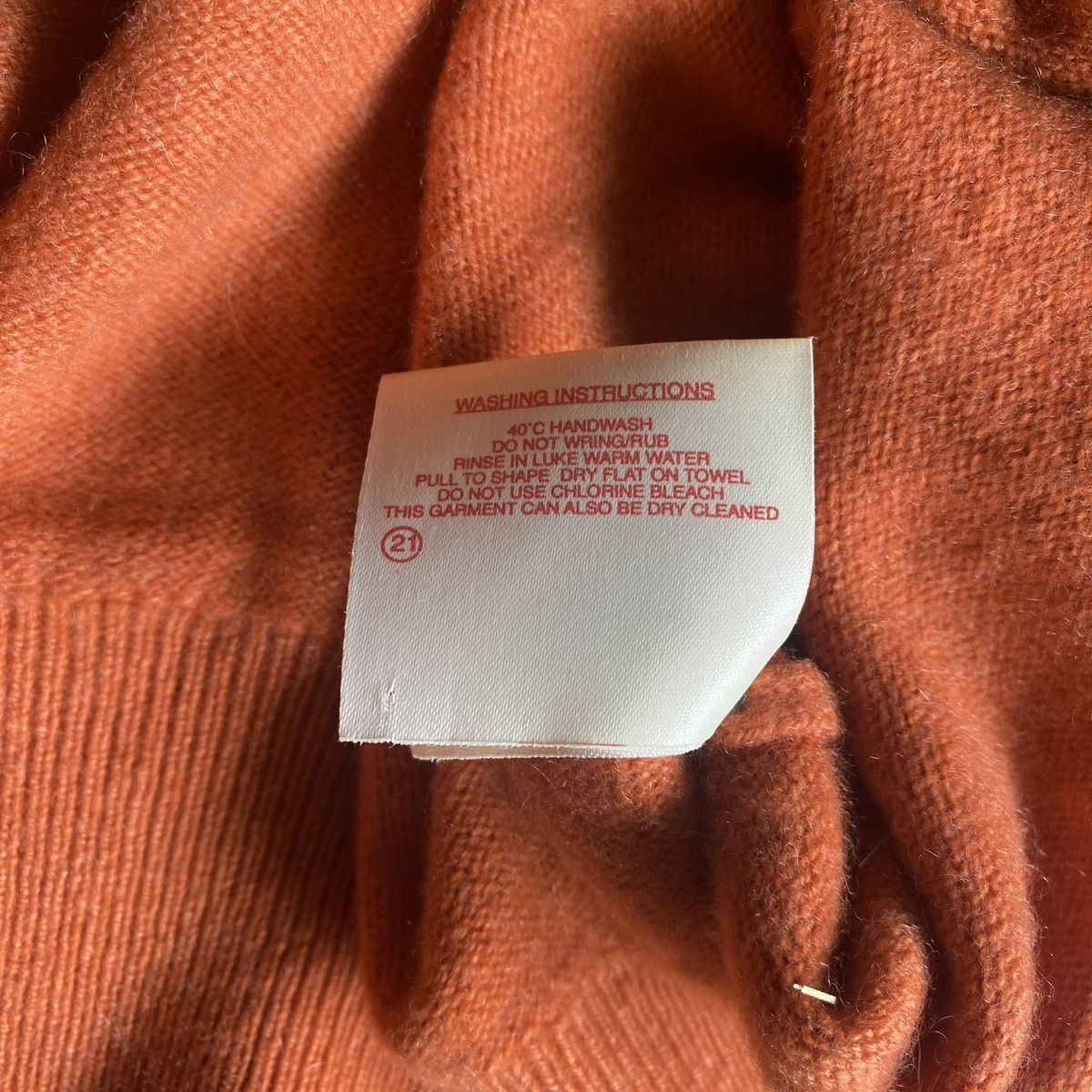 Alan Paine Vintage Alan Paine Pure Cashmere Orange Blank Knit Sweater Size US XL / EU 56 / 4 - 4 Thumbnail