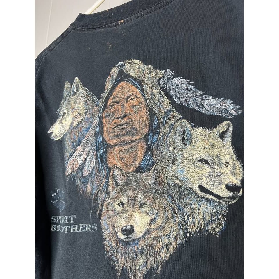 Other Vintage Spirit Brothers Indian Wolf Nature Single Stitch 90' Size US L / EU 52-54 / 3 - 2 Thumbnail