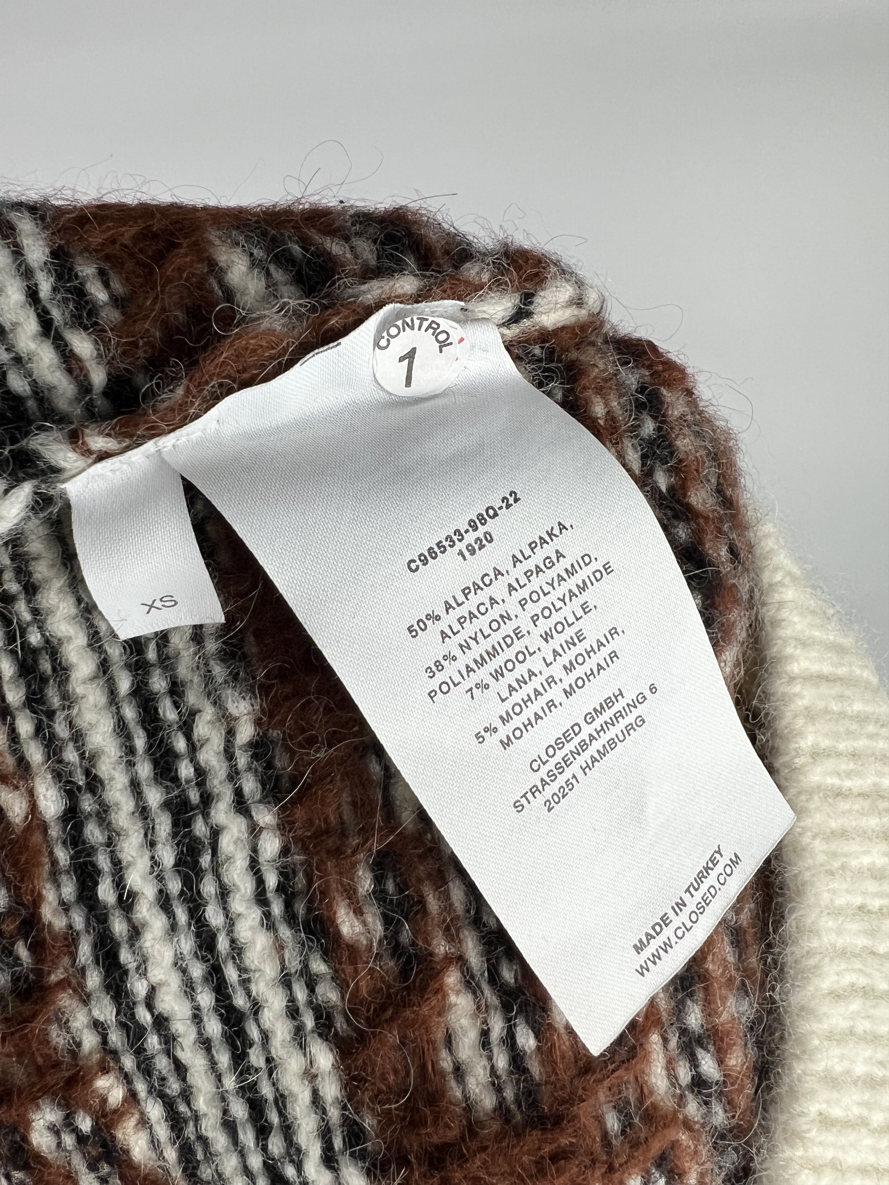 CLOSED Closed Alpaca Wool Mohair Ribbed Striped Sweater Size XS/S Size XS / US 0-2 / IT 36-38 - 8 Thumbnail