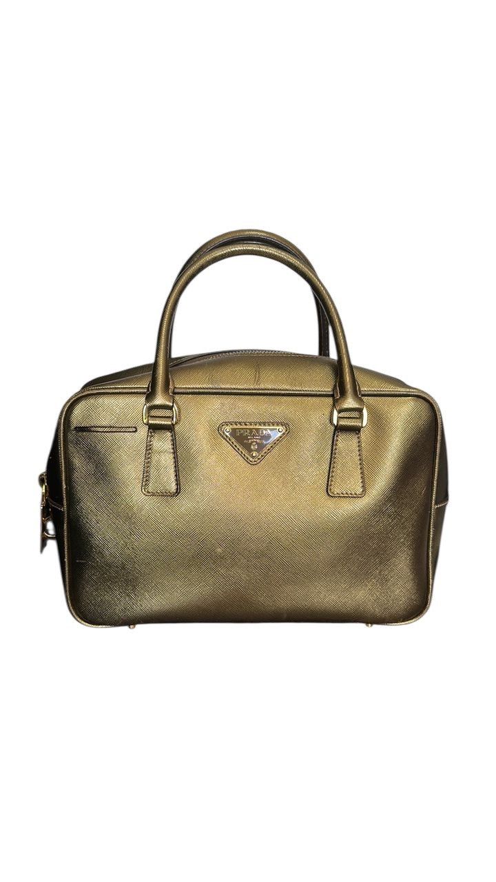 Prada Bauletto Handbag Saffiano Leather Small