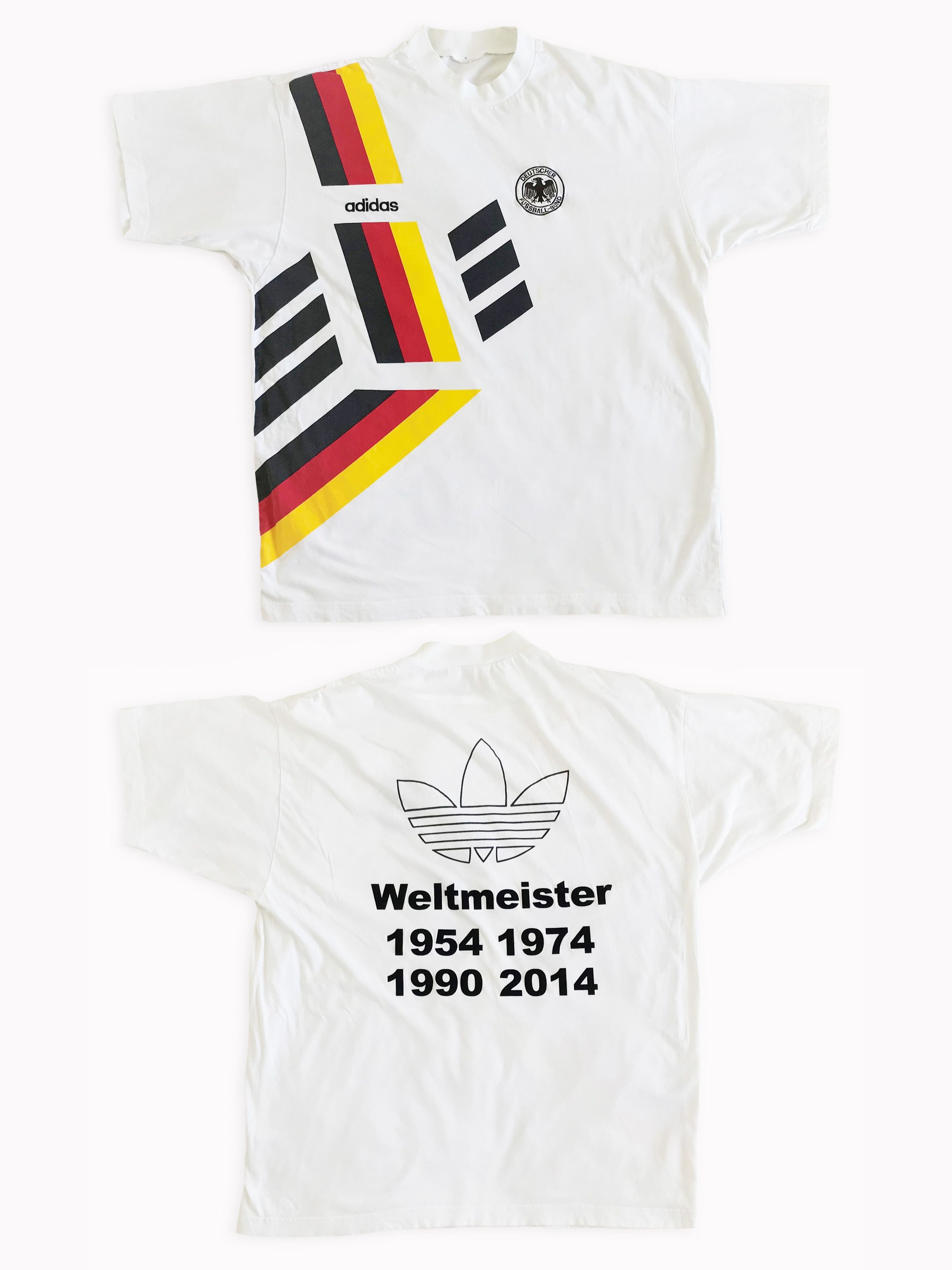 Adidas Vintage 1996 ADIDAS Germany t shirt Jersey Football Retro Size US L / EU 52-54 / 3 - 1 Thumbnail