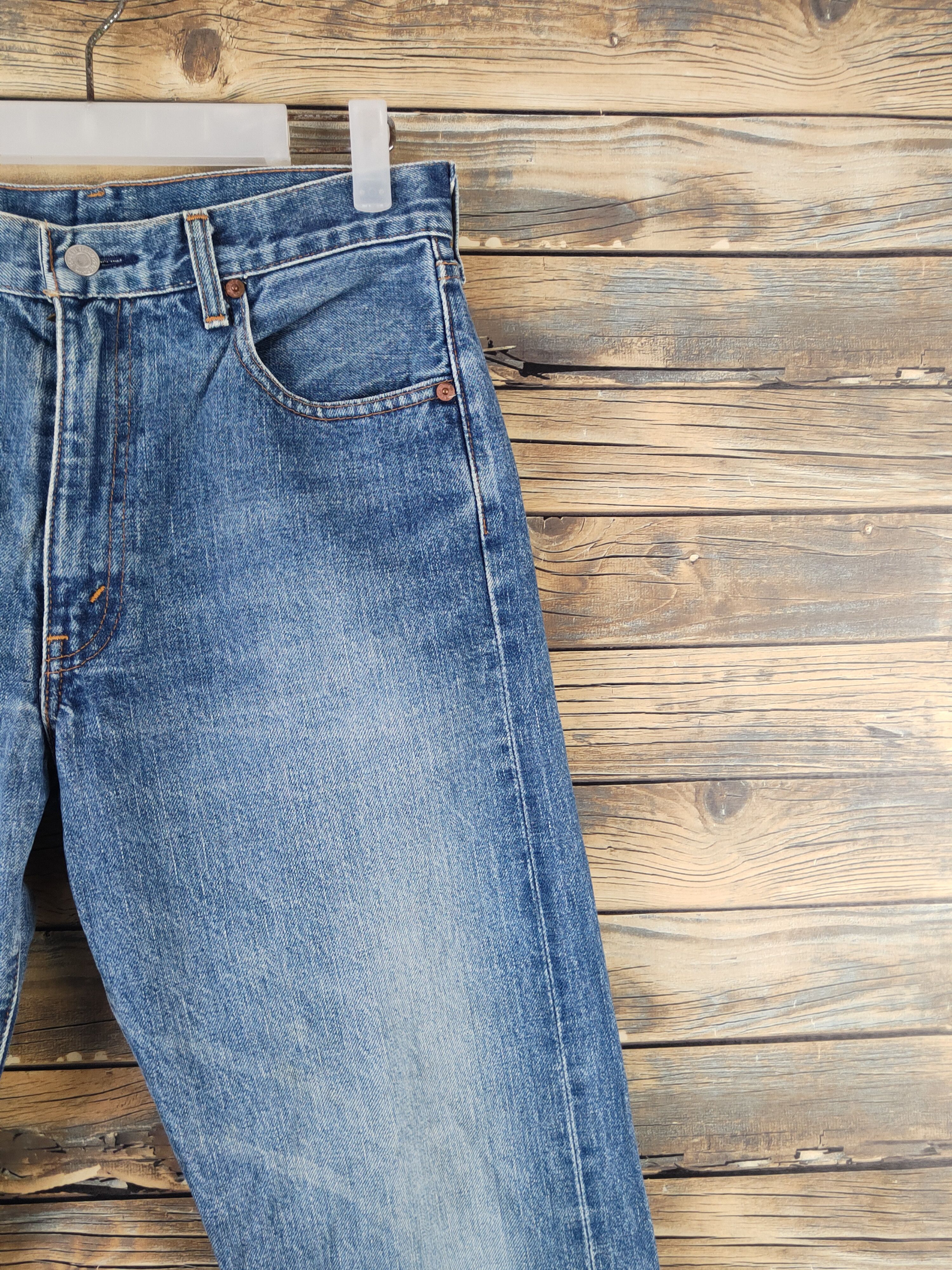 Levi's 502 Levi's big E Selvedge Ripped denim Jeans #W2261 Size US 30 / EU 46 - 5 Thumbnail