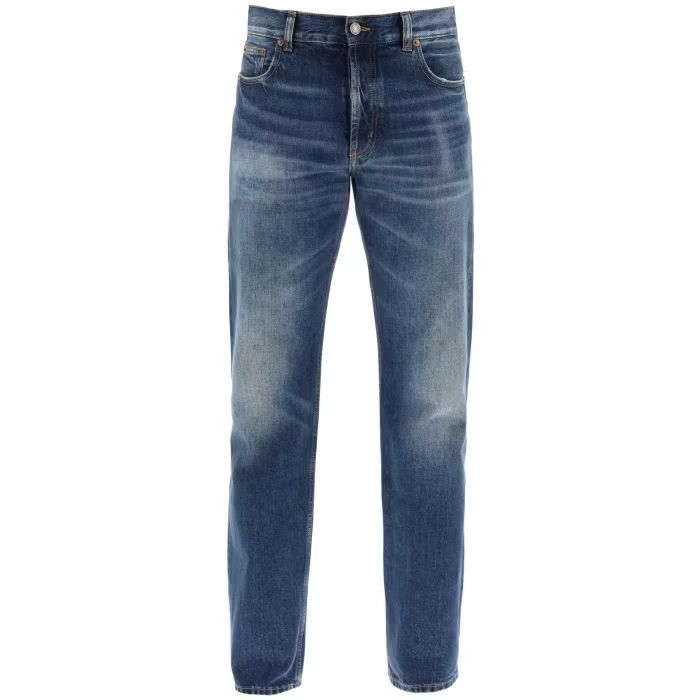 image of Saint Laurent Paris O1S22I1N0524 Straight Jeans In Blue, Men's (Size 31)