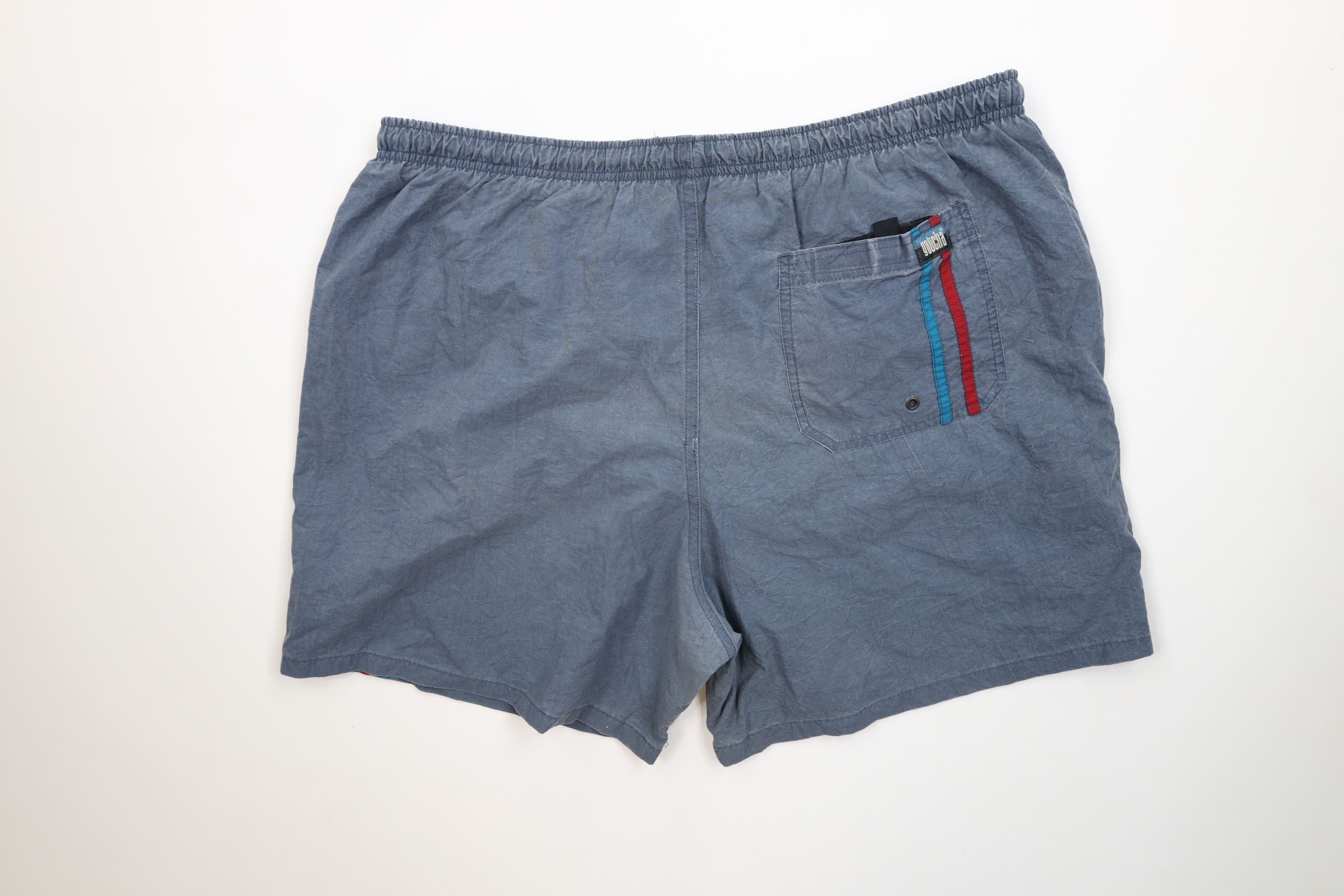 Gotcha Vintage 90s Gotcha Surfing Spell Striped Lined Shorts Trunks Size US 34 / EU 50 - 8 Thumbnail