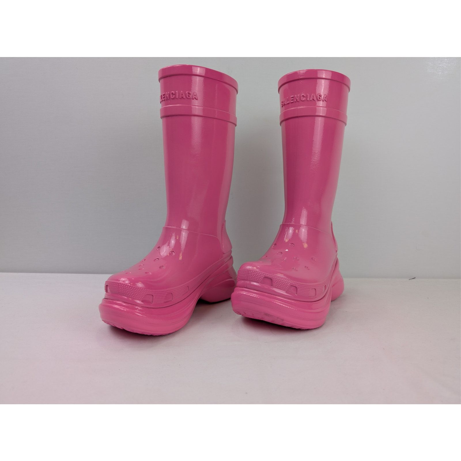 Balenciaga o1rshd1 Patent Eva Crocs Boots in Pink 37 Size US 7 / IT 37 - 6 Thumbnail