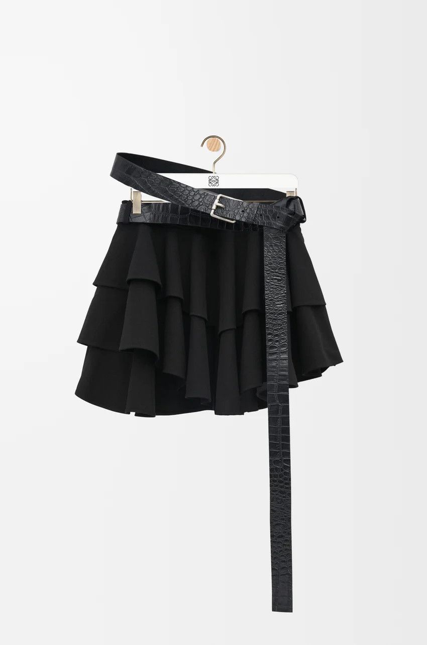 Loewe o1loc1c0525 Belted Mini Skirt in Black Size 27" / US 4 / IT 40 - 1 Thumbnail