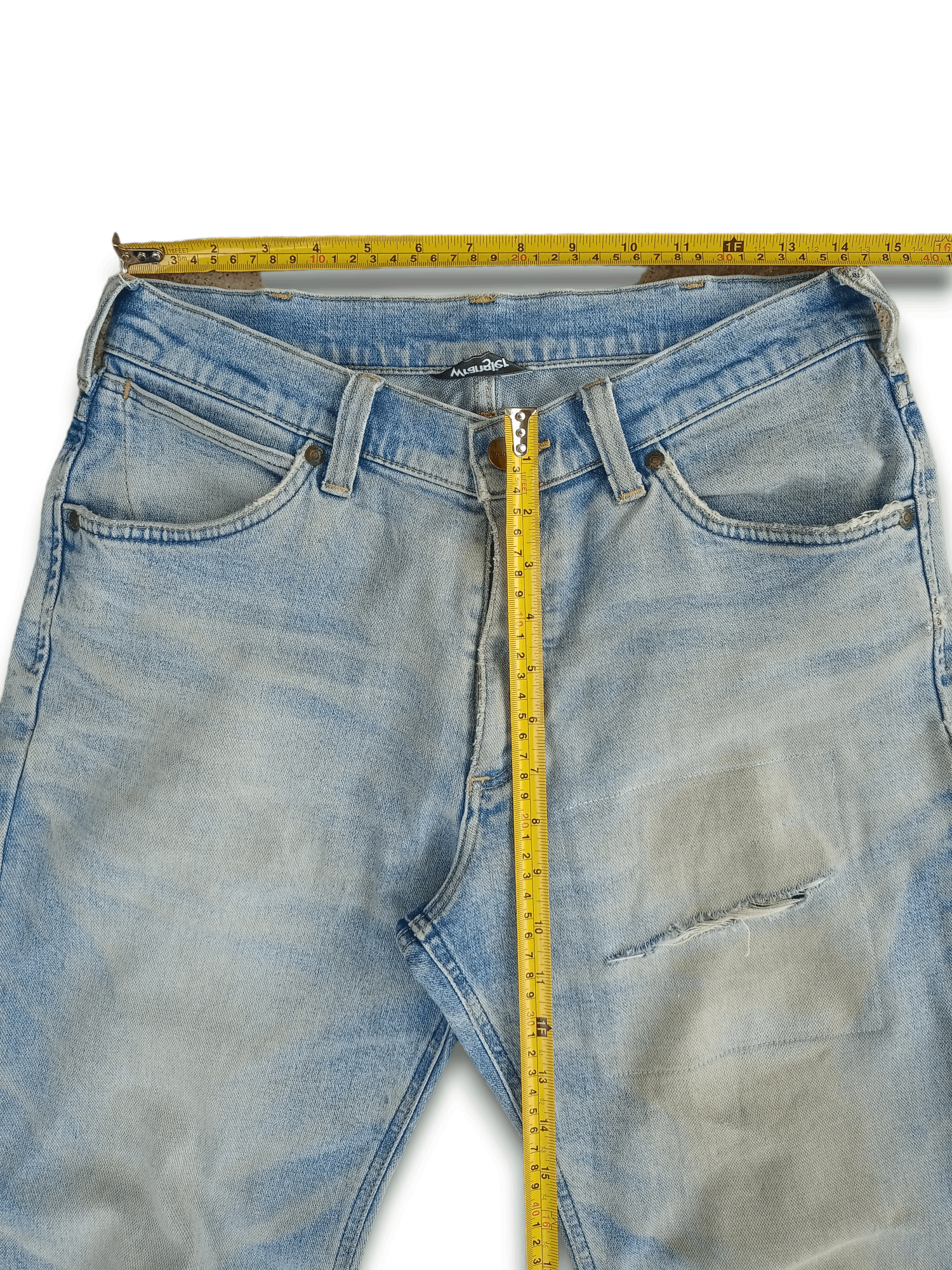 Wrangler SALES🔥Vintage Wrangler Washed Blue Distressed Loose Jeans Size US 28 / EU 44 - 9 Thumbnail