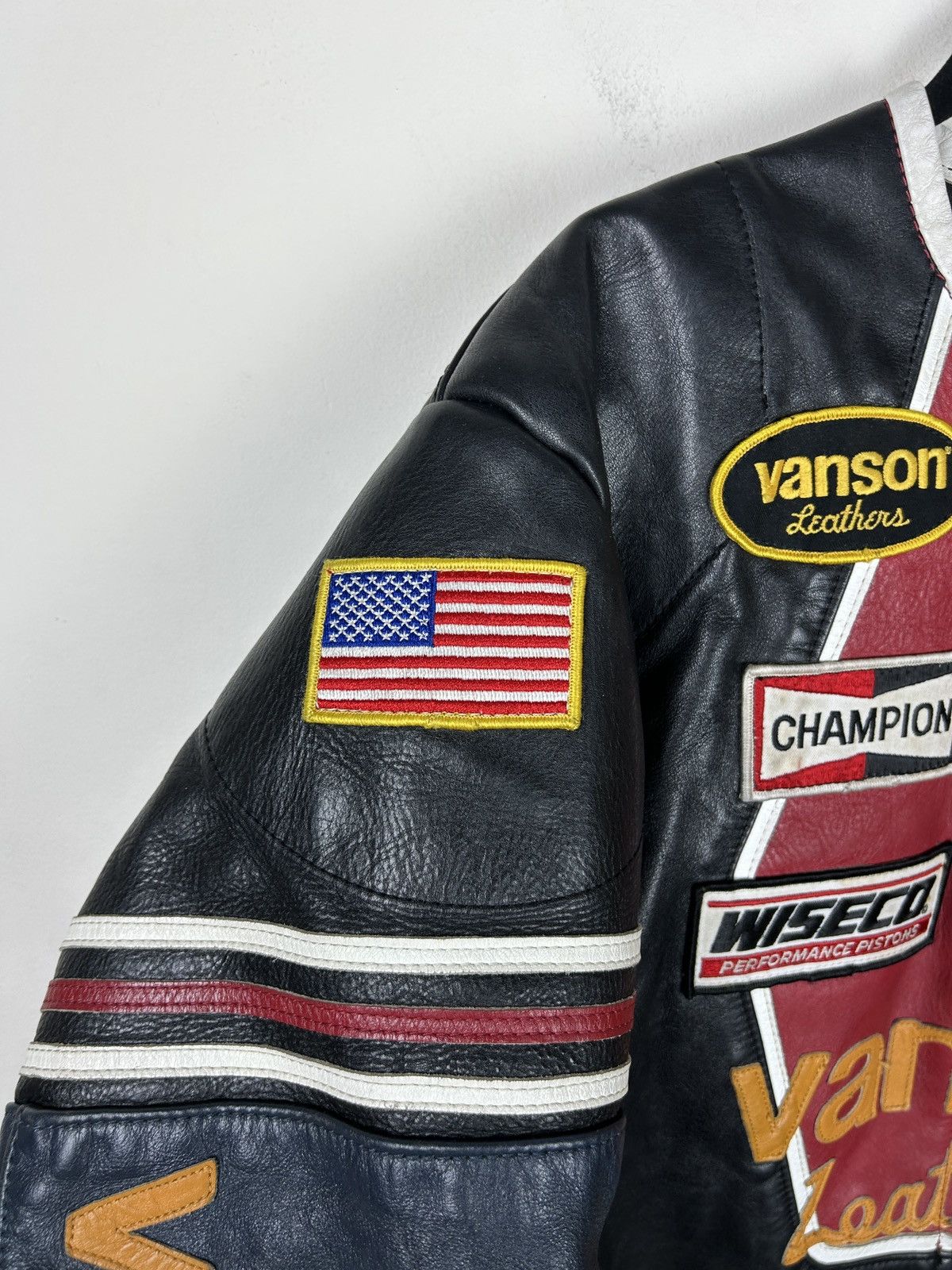 Vanson Leathers × Vintage Vintage Vanson Leather Bikers Jacket Size US L / EU 52-54 / 3 - 3 Thumbnail