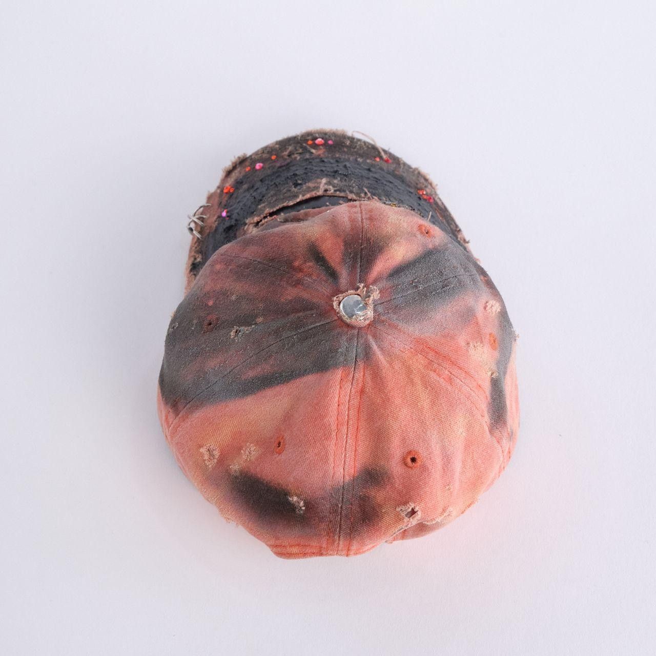 Other ASTROBOI* Costa Rica Trashed Faded Orange Rhinestone Hat Size ONE SIZE - 4 Thumbnail
