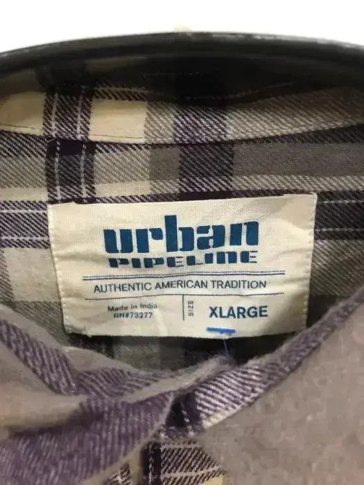 Vintage Urban Pipeline Plaid Tartan Flannel Shirt 👕 Size US XL / EU 56 / 4 - 3 Thumbnail