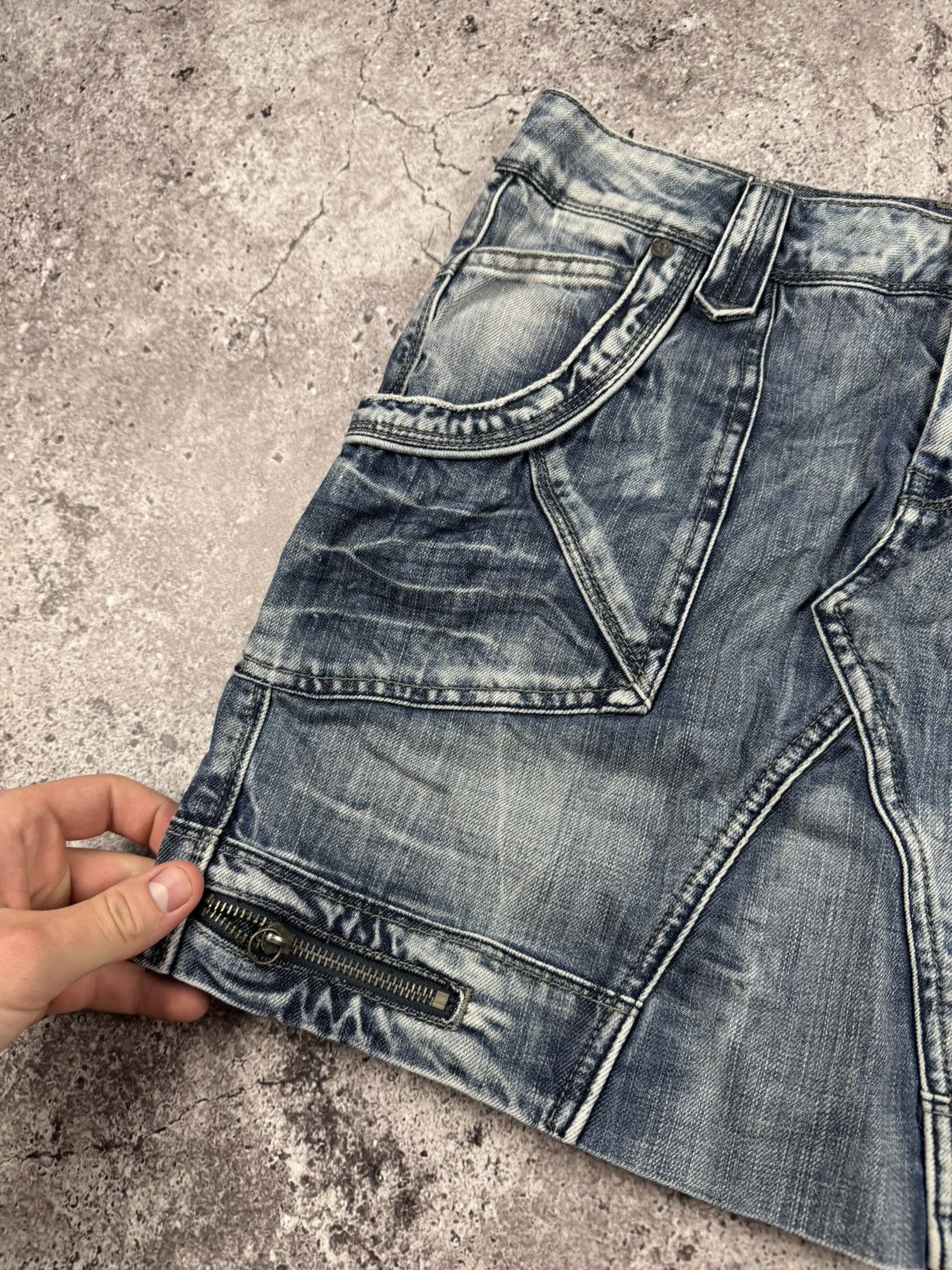 Japanese Brand If six was9 style Skirt Vintage Denim Avant Garde Y2k USA Size 32" / US 10 / IT 46 - 2 Thumbnail