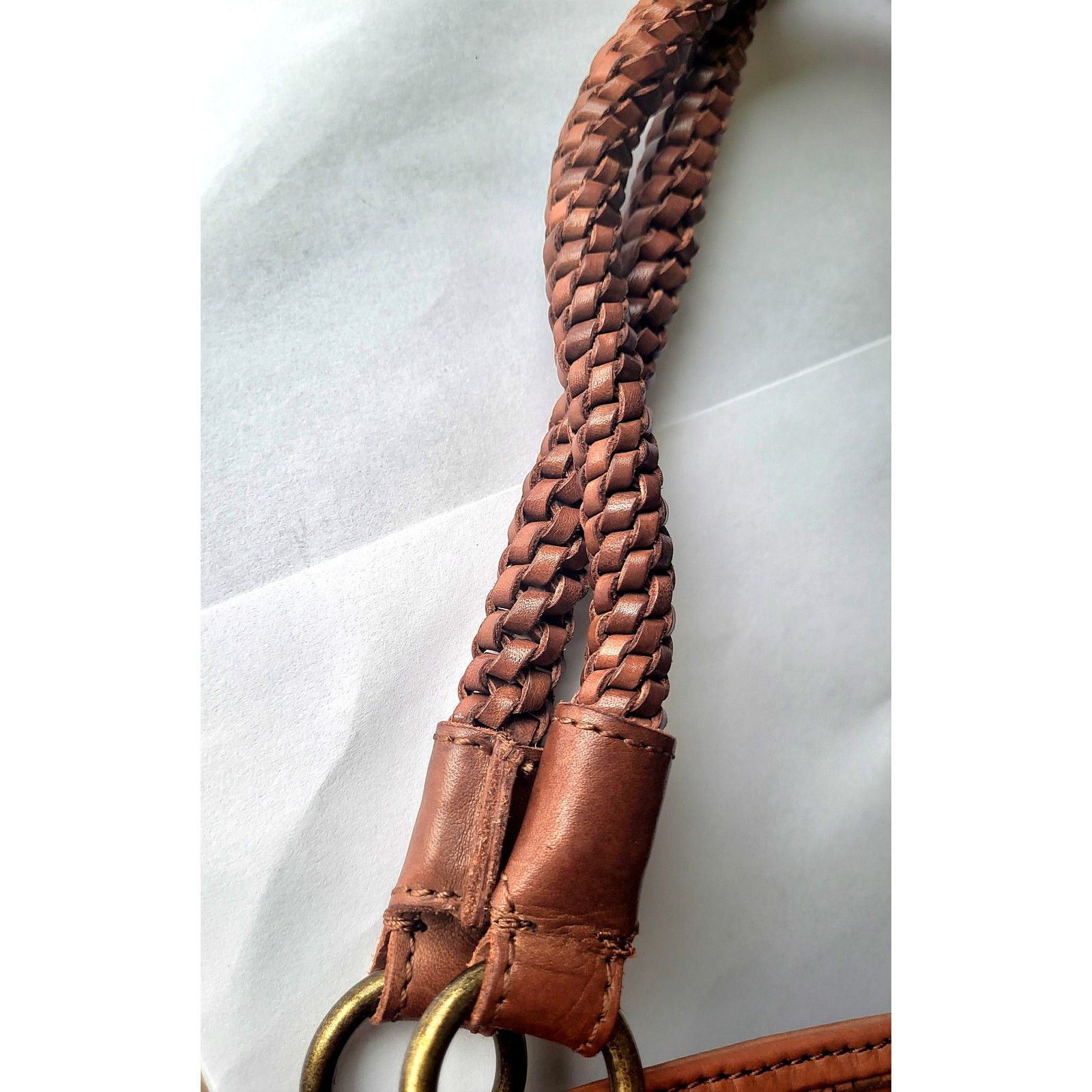 Other Leather Tote Bag Woven Brown Vintage Gorgeous Patina Size ONE SIZE - 6 Thumbnail
