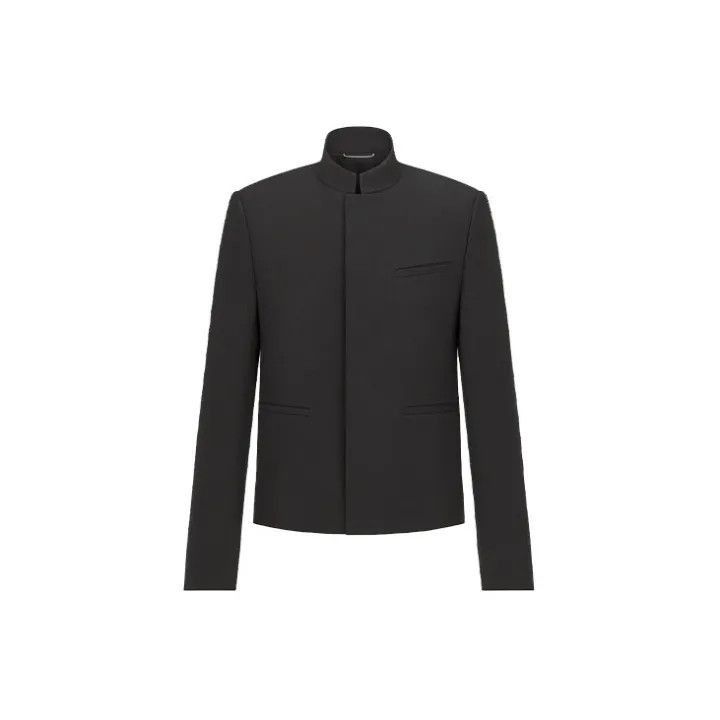 Dior Dior Dior Black Wool Long Sleeve Jacket 0079-2507 Size US M / EU 48-50 / 2 - 2 Thumbnail