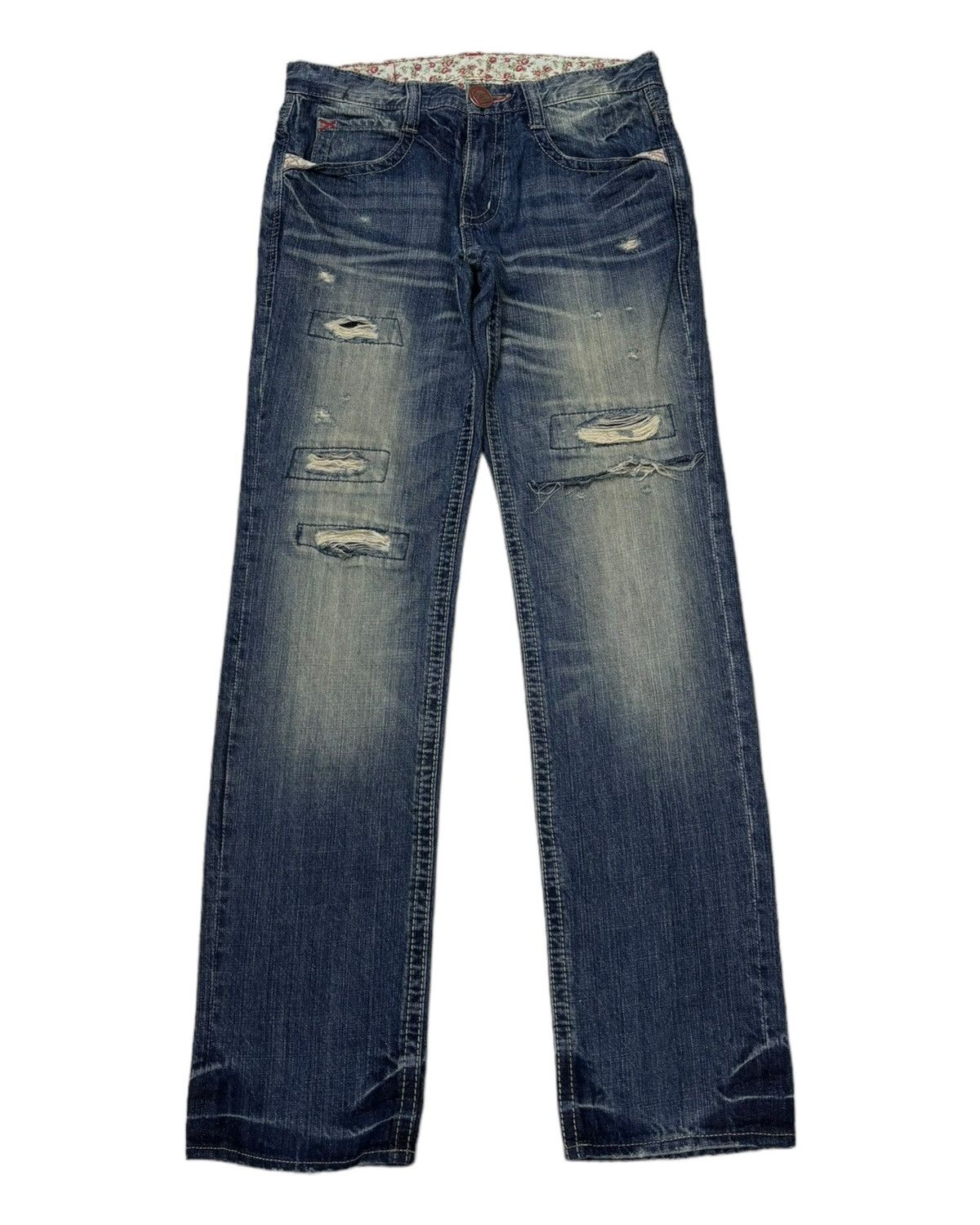 Japanese Brand VINTAGE JAPANESE RUSH HOUR DISTRESSED DENIM JEANS Size 29" - 1 Thumbnail