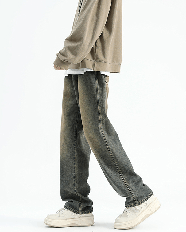 Japanese Brand × Jean High street straight men's distressed retro baggy jeans Size US 32 / EU 48 - 4 Thumbnail