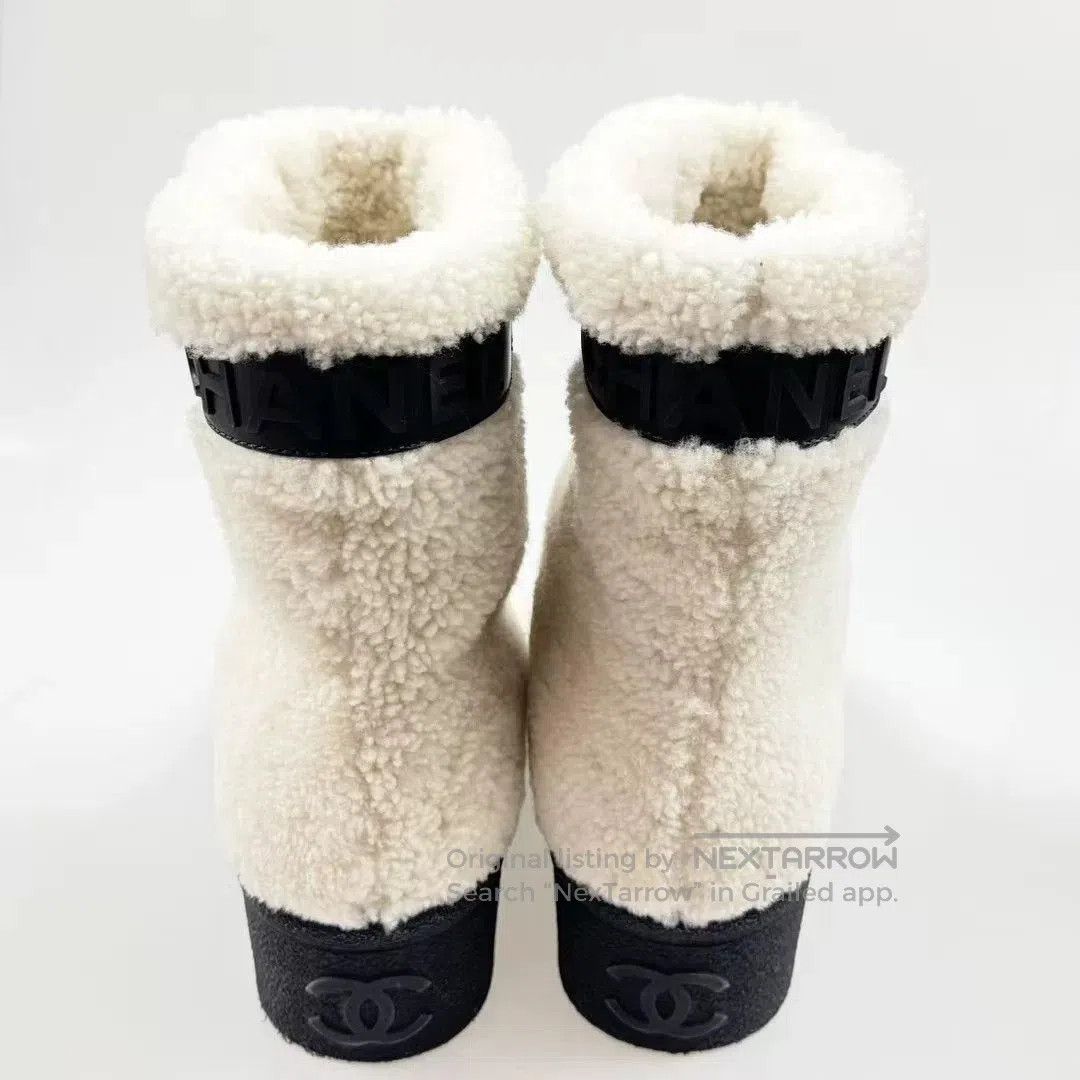 Chanel Chanel Teddy Faux Fur Ankle Boots. Size US 7 / IT 37 - 5 Thumbnail