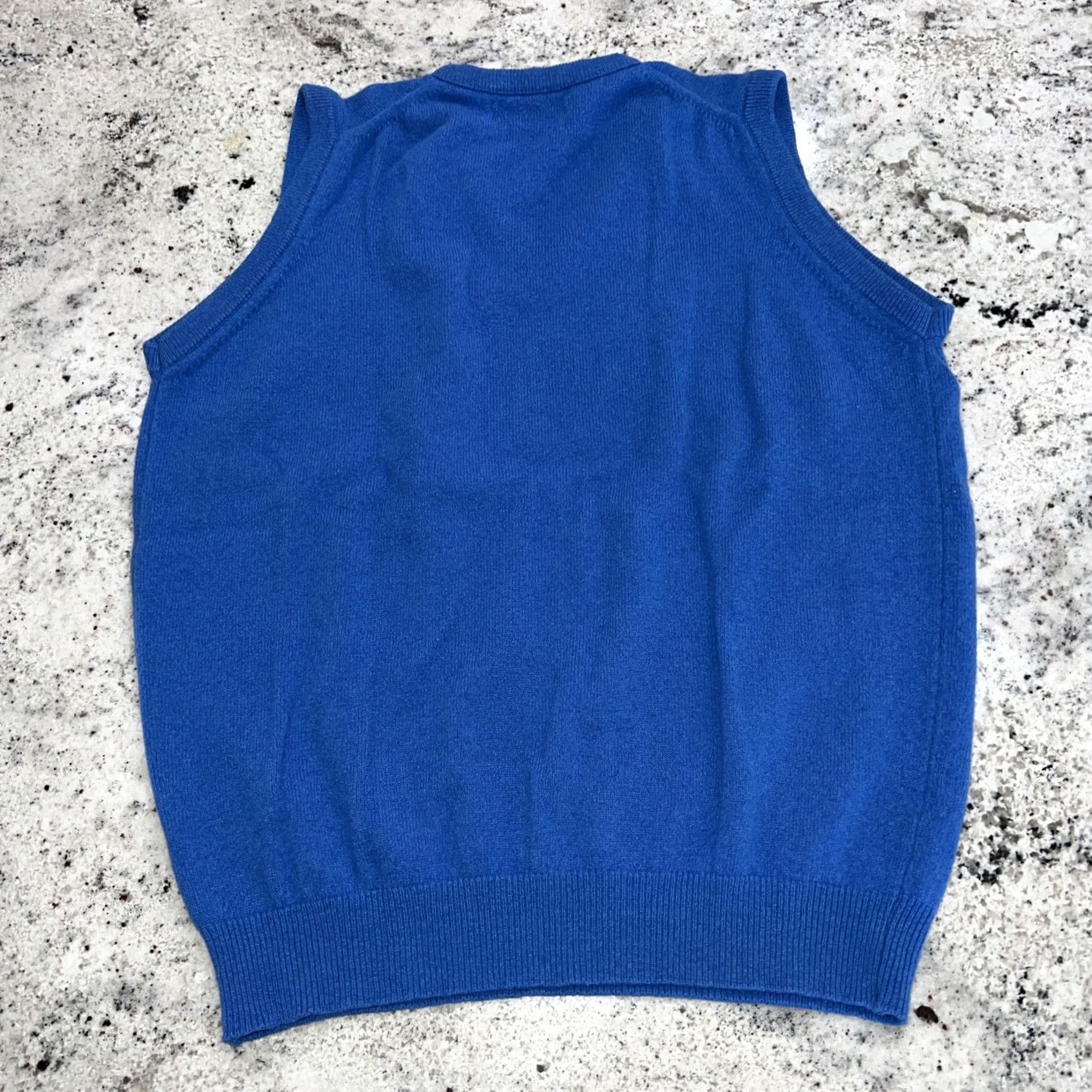 Vintage VINTAGE Pebble Beach Pro Am LYLE & Scott lambswool sweater vest Mens 44 Blue 1980s Golf M Mens Size US M / EU 48-50 / 2 - 4 Thumbnail