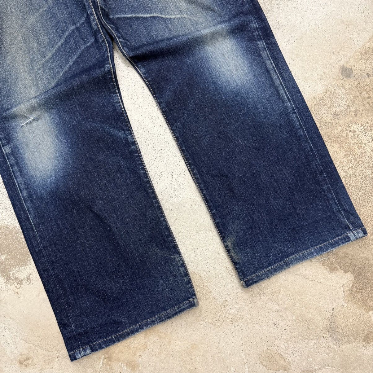 Levi's Levis 569 Big E Distressed Repaired Stretch Denim Pants Size US 35 - 5 Thumbnail