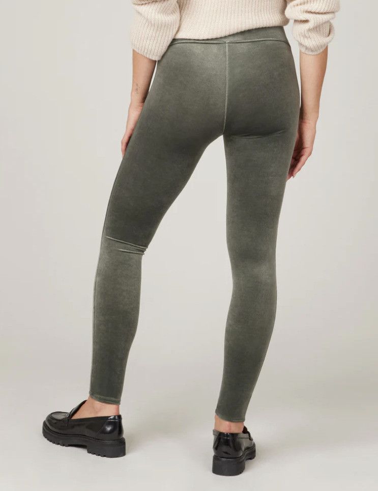 Spanx Spanx 2070 Velour Velvet Leggings Dark Palm ( M ) Size 28" / US 6 / IT 42 - 2 Thumbnail