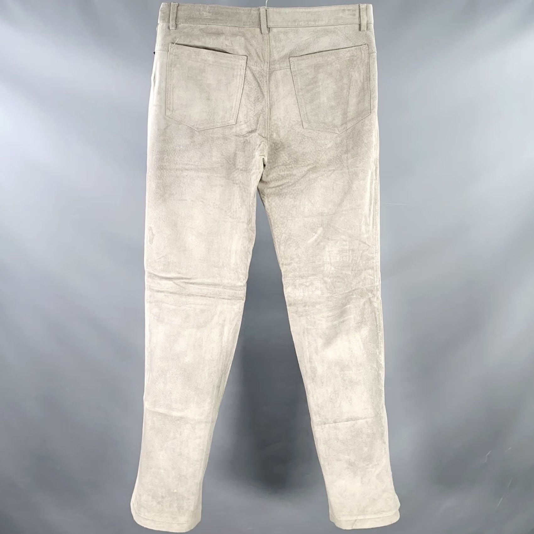 Dolce & Gabbana DOLCE & GABBANA Pants Size 32 Grey Suede Straight Casual Five Pockets Size US 32 / EU 48 - 2 Thumbnail