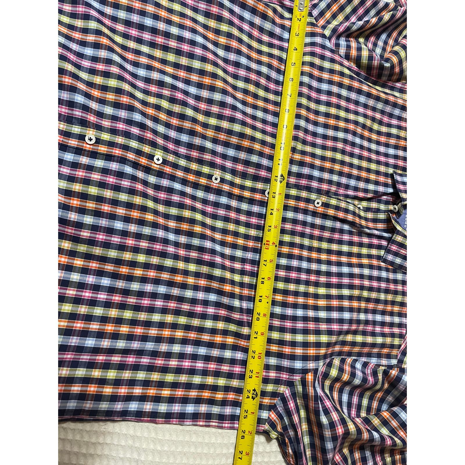 BUGATCHI Bugatchi Classic Fit Short Sleeve Multicolor Gingham Top XL Size US XL / EU 56 / 4 - 5 Thumbnail