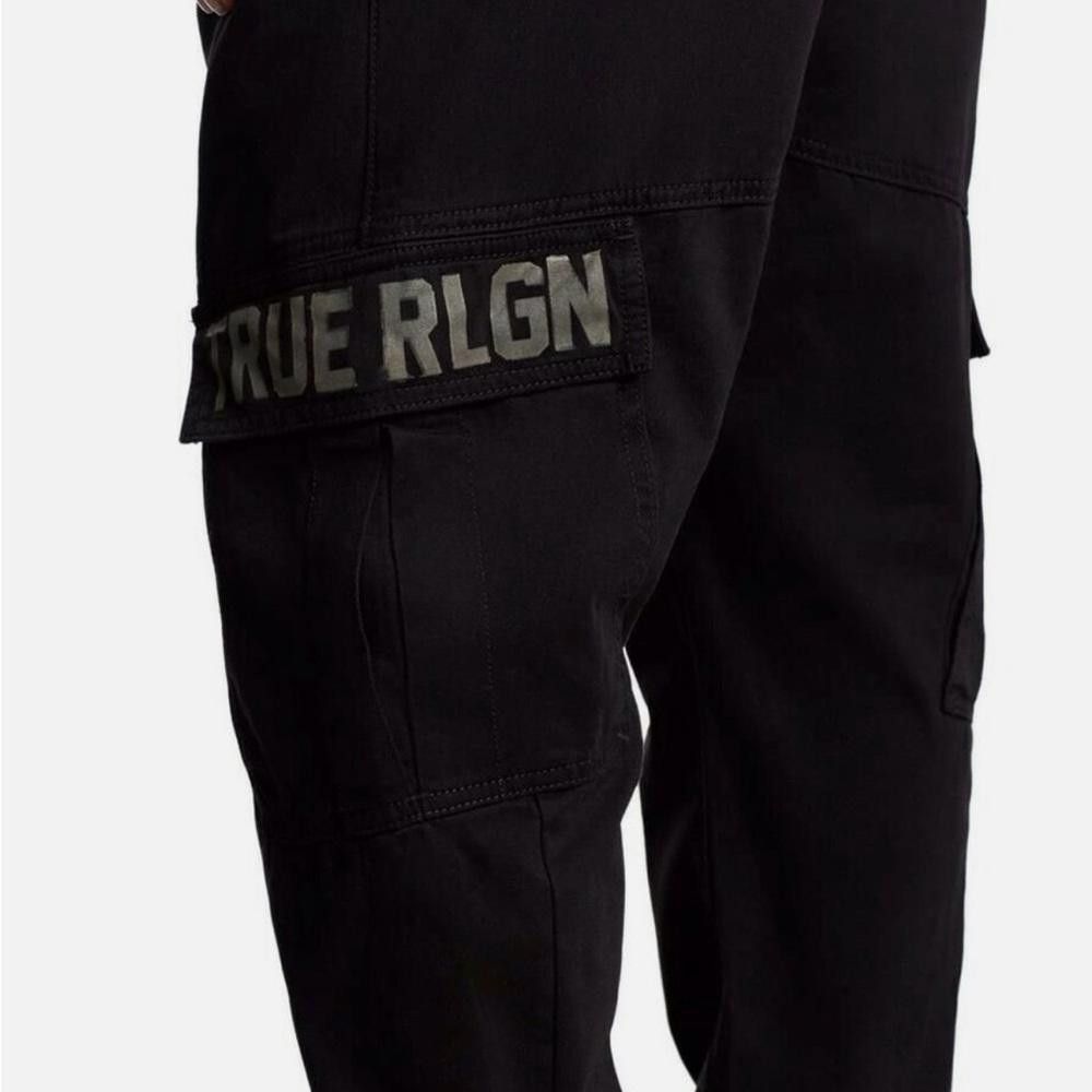 True Religion True Religion Marco Cargo Black Pants Men Sz 40 $199 Size US 40 / EU 56 - 3 Thumbnail