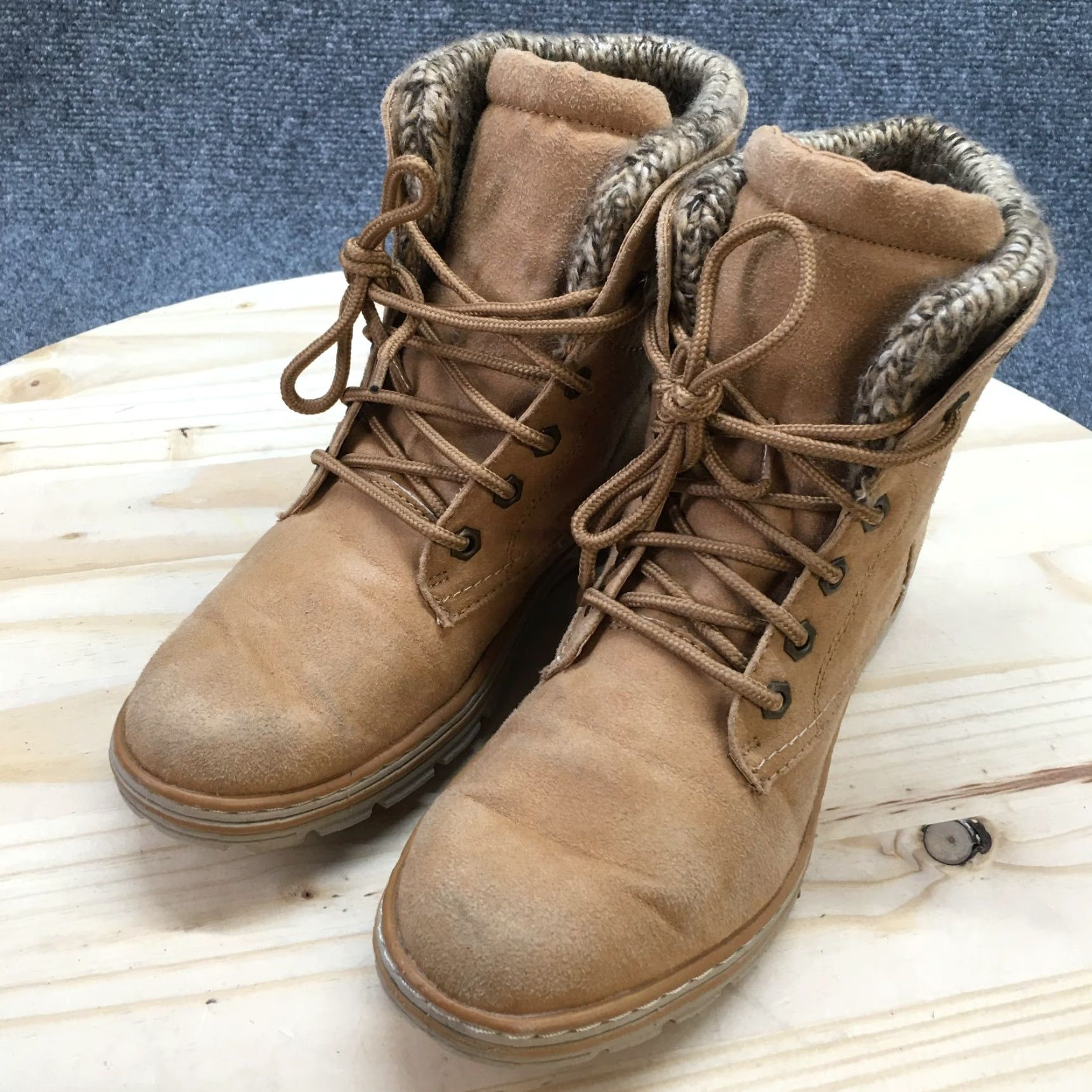 Vintage White Mountain Cliffs Boots Womens 7.5M Brown Fabric Lace Up Winter Boots Size US 8 / IT 38 - 3 Thumbnail