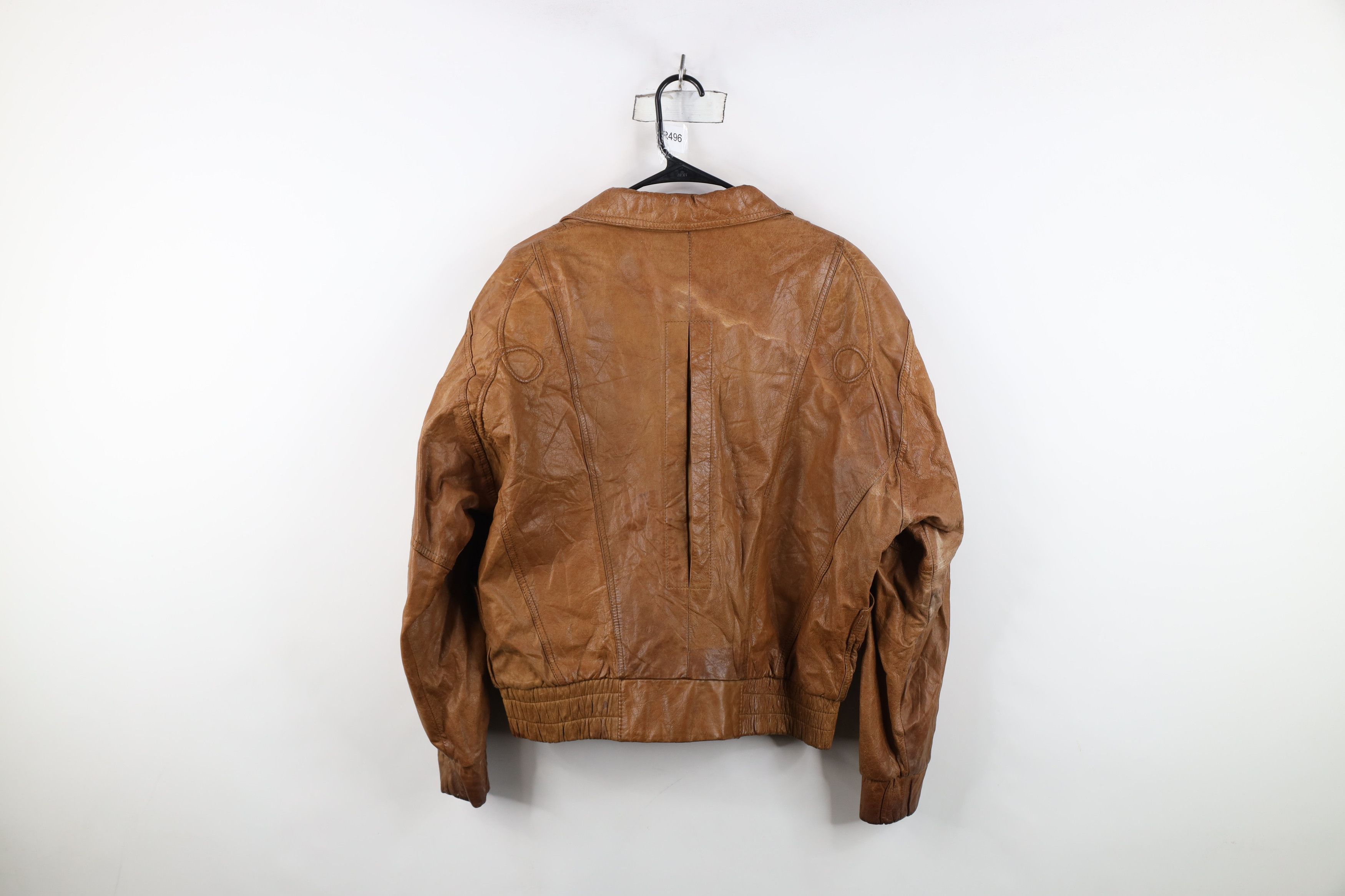 Vintage Vintage 90s Streetwear Lined Leather Bomber Jacket Size M / US 6-8 / IT 42-44 - 13 Thumbnail