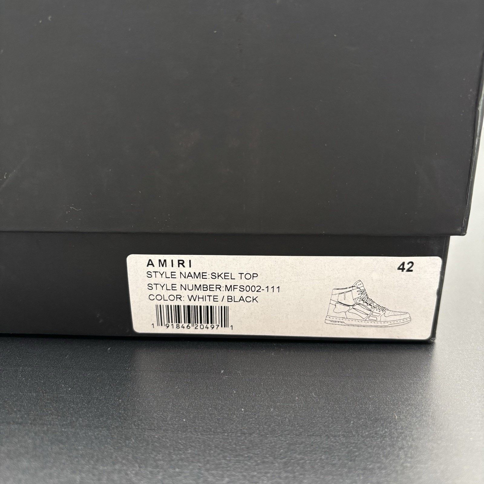 Amiri Amiri Skel High Top Sneakers ' Black, White ' | NEW! Size US 9 / EU 42 - 23 Thumbnail