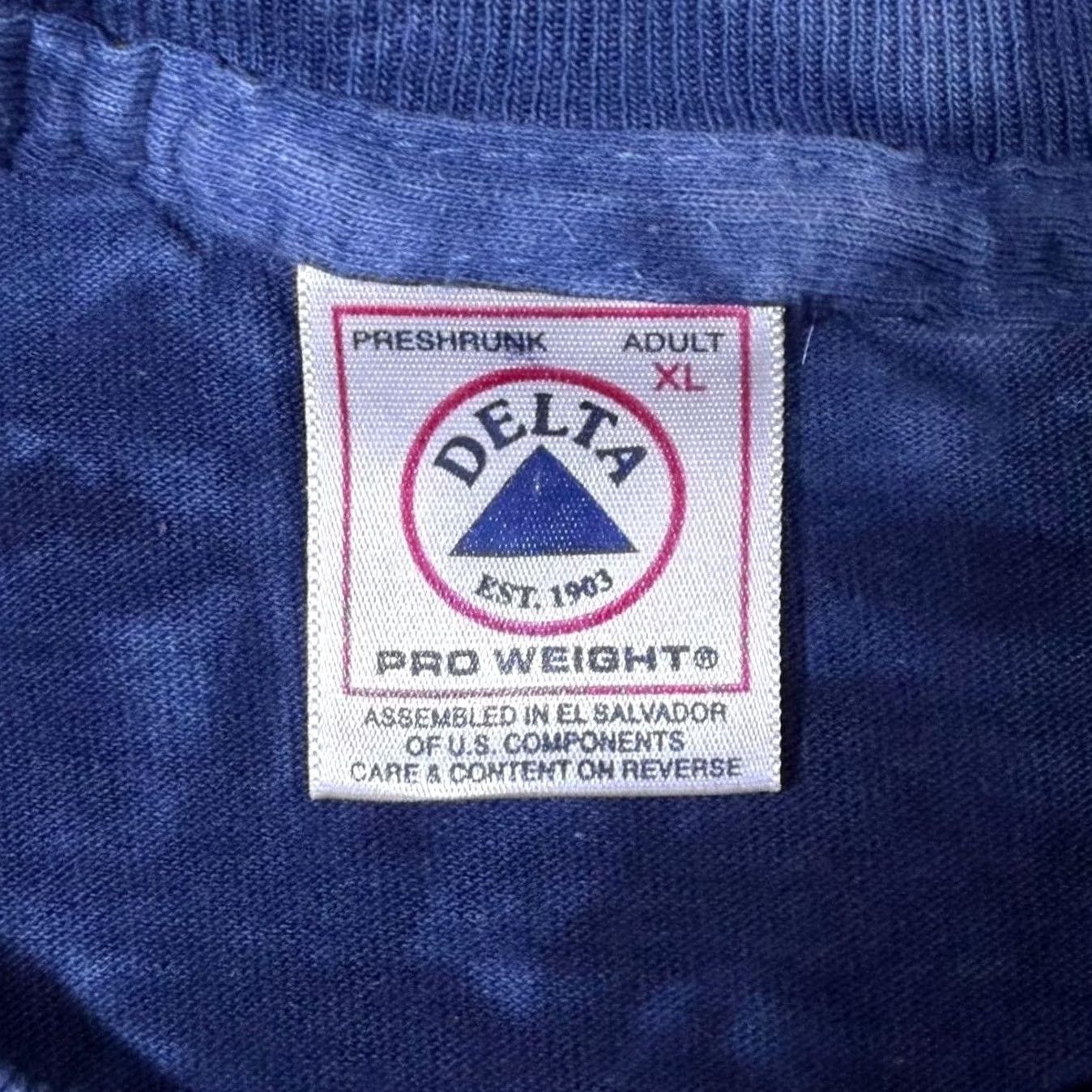 Delta VINTAGE Delta T-Shirt Mens XL Blue Tie Dye Grey Wolf Graphic Cotton 1990s Size US XL / EU 56 / 4 - 3 Thumbnail
