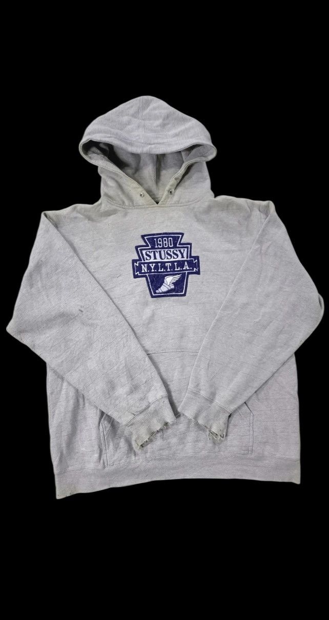 Vintage VINTAGE STUSSY N.Y.L.T.L.A. PULLOVER HODDIE 90s x DISTRESS Size US M / EU 48-50 / 2 - 1 Thumbnail