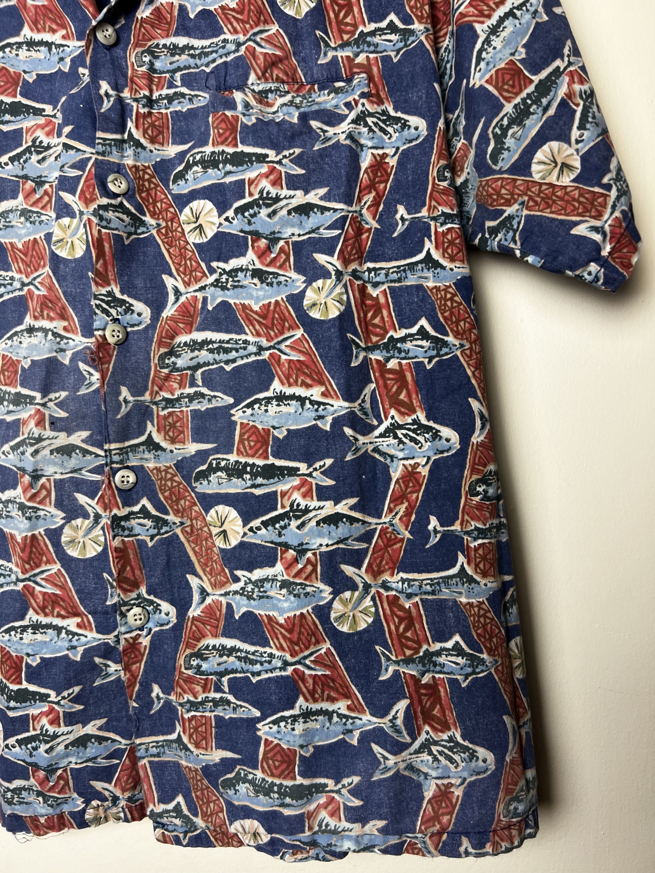 Vintage Vintage 70s Hawaiian Aloha Shirt: Barefoot in Paradise Fish Size US L / EU 52-54 / 3 - 2 Thumbnail