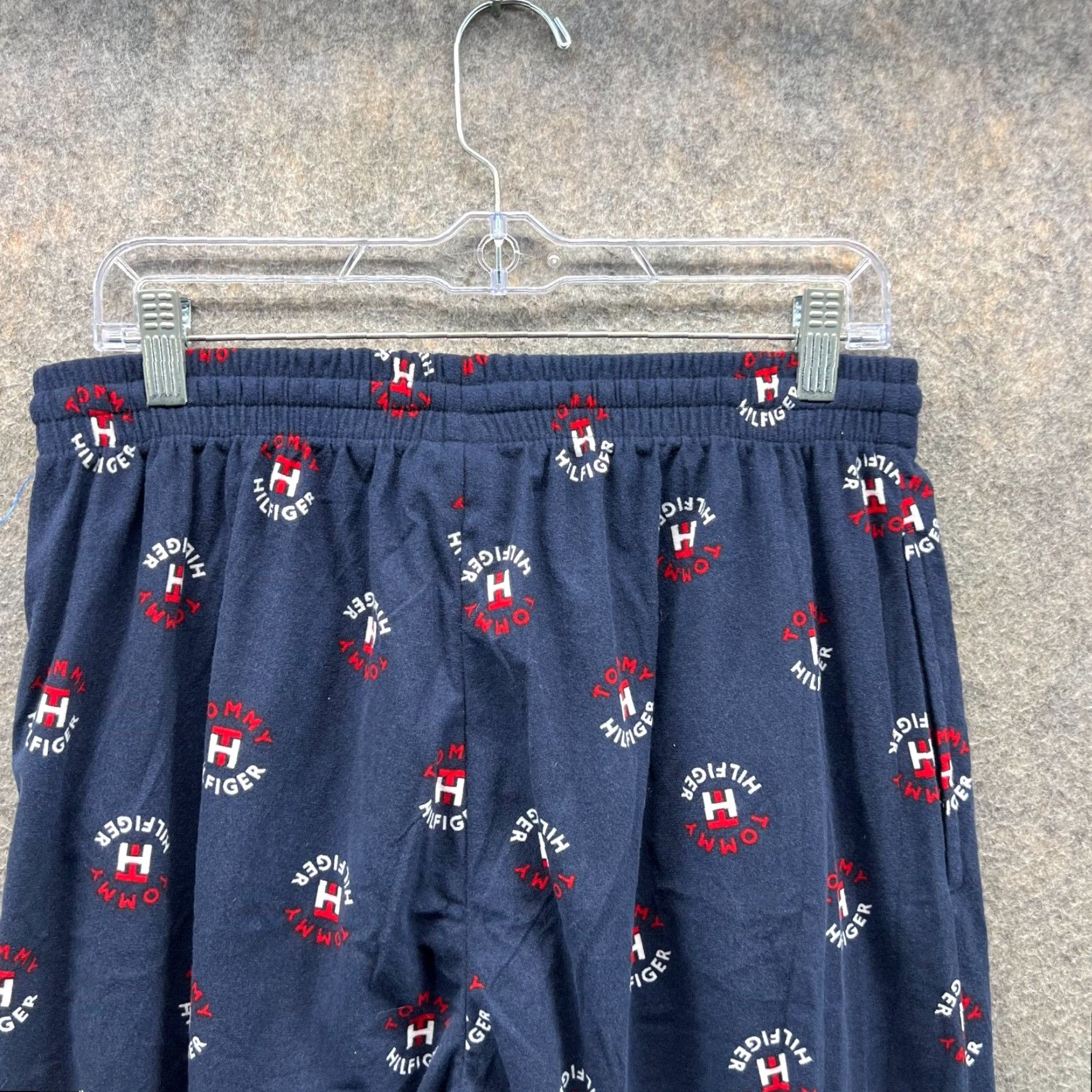 Tommy Hilfiger VINTAGE Tommy Hilfiger Pajama Pants Men Medium Adult Blue Navy Sleep Wear All Over Logo Size US 31 - 6 Thumbnail