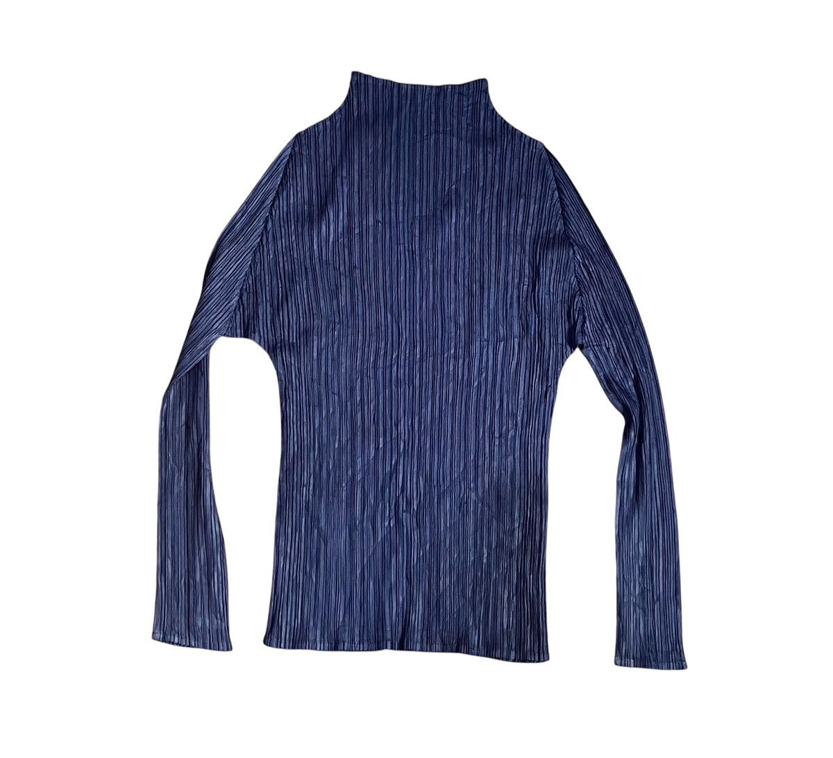 Issey Miyake Vintage Issey miyake pleats please blue mockneck Size S / US 4 / IT 40 - 1 Thumbnail