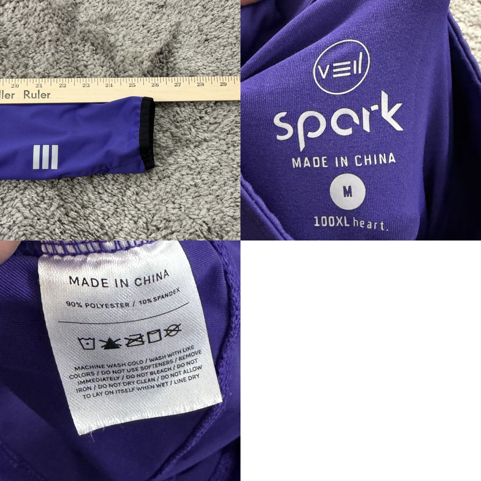 Vintage Veil Shirt Womens M Purple 1/4 Zip Pullover Stretch Breathable Casual Activewear Running & Jogging"} Size M / US 6-8 / IT 42-44 - 9 Thumbnail