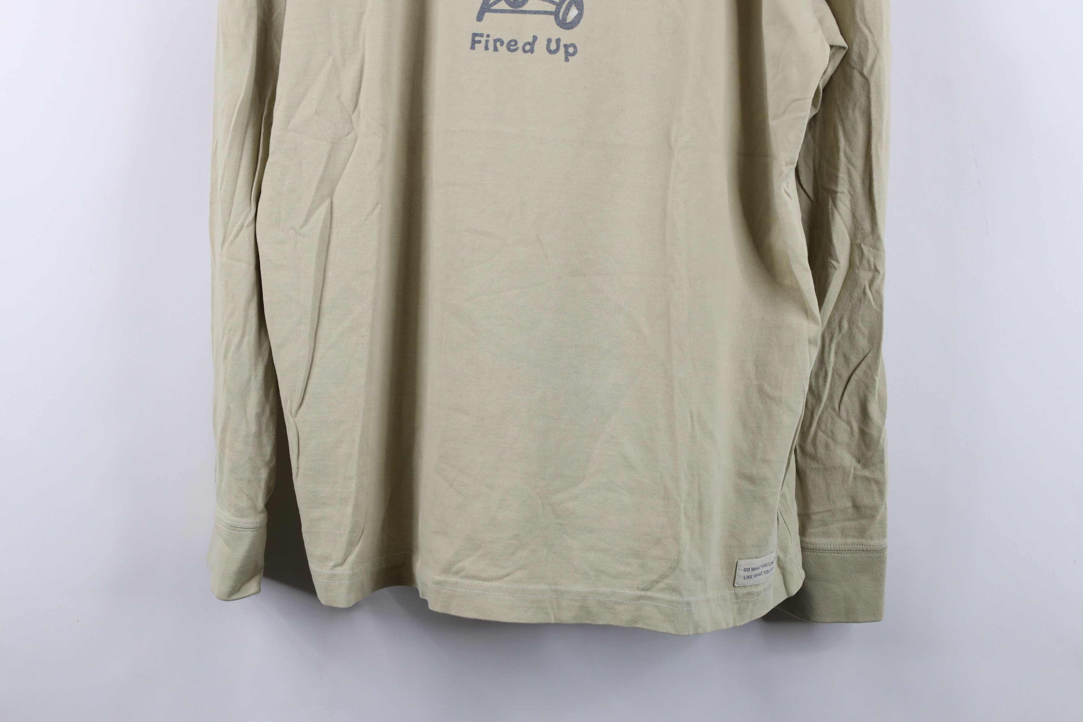 Life is Good Life Is Good Fired Up Grill Long Sleeve T-Shirt Beige Cotton Size US L / EU 52-54 / 3 - 3 Thumbnail