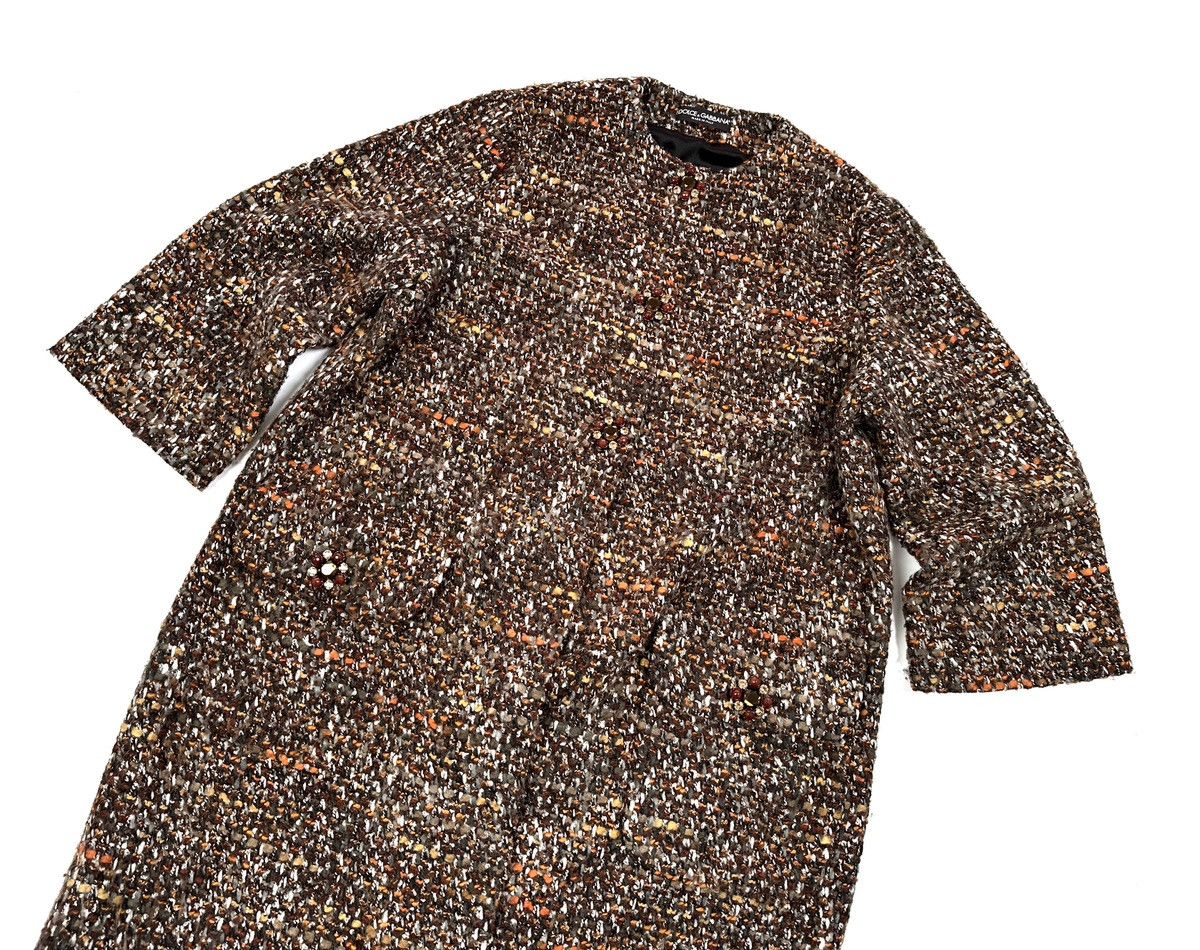 Dolce & Gabbana DOLCE & GABBANA TWEED Bouclé Texture Luxury Coat Jacket - 48 Size XL / US 12-14 / IT 48-50 - 7 Thumbnail
