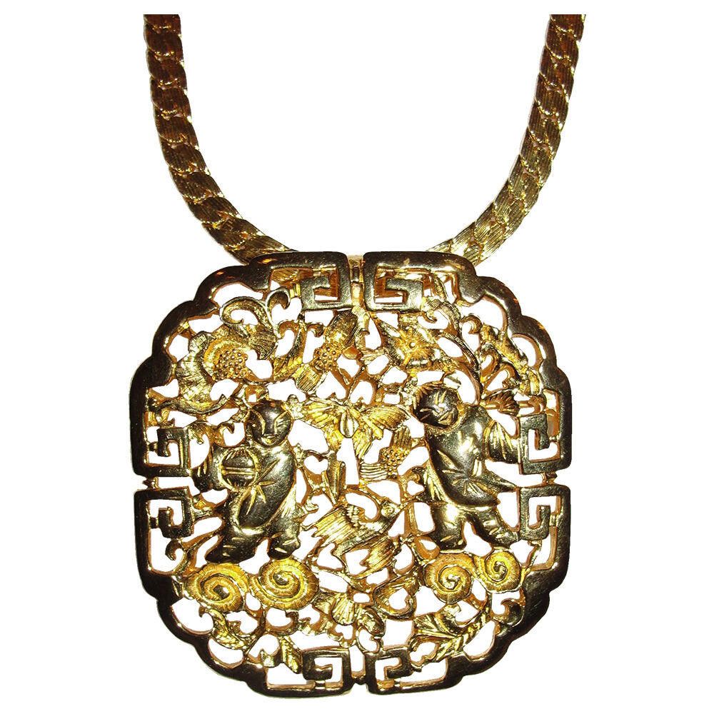 Designer Judith Leiber Chinese Motif Pendant Necklace Size ONE SIZE - 1 Thumbnail