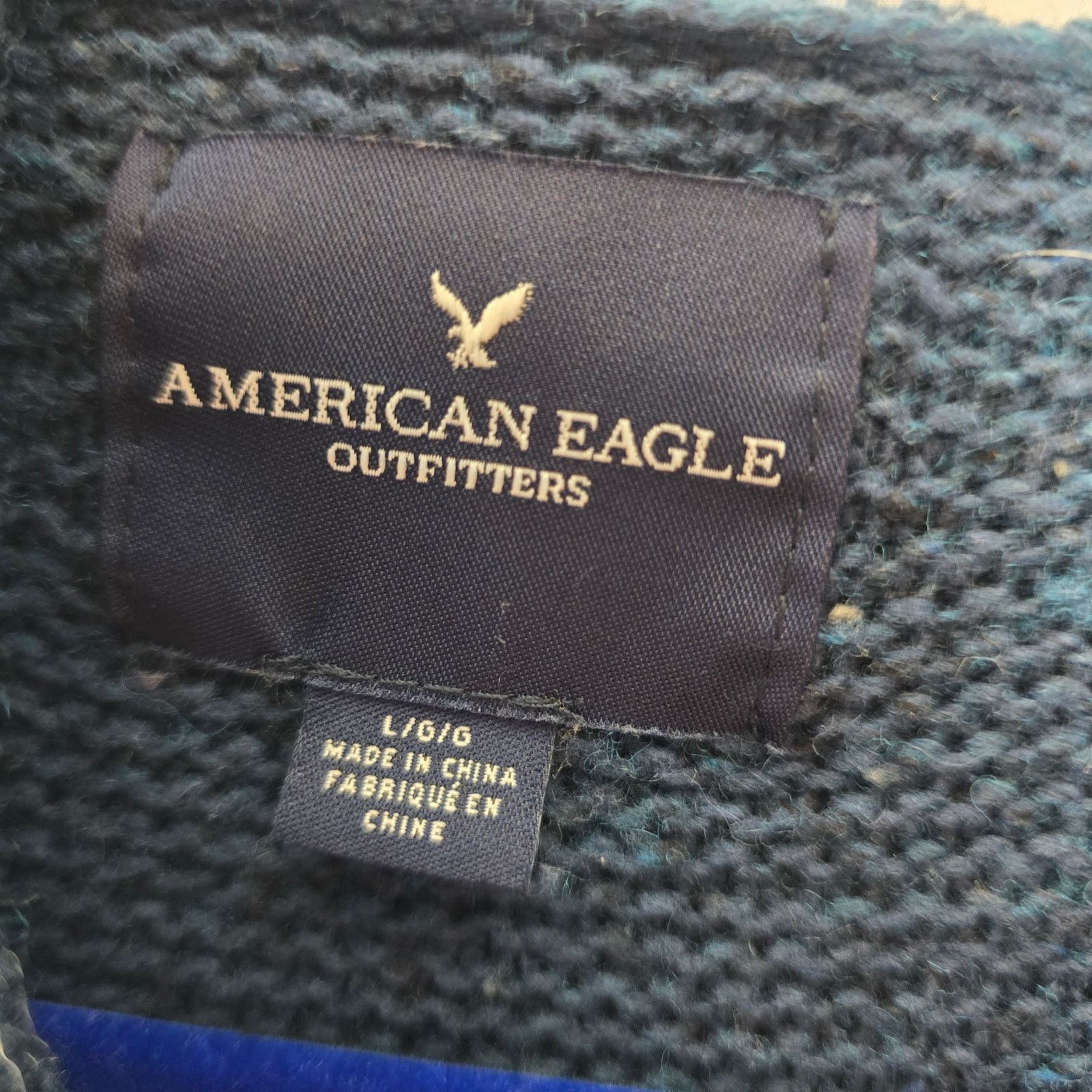 American Eagle Outfitters Men's American Eagle Speckled Blue Knit Sweater Hoodie Large Size US L / EU 52-54 / 3 - 4 Thumbnail